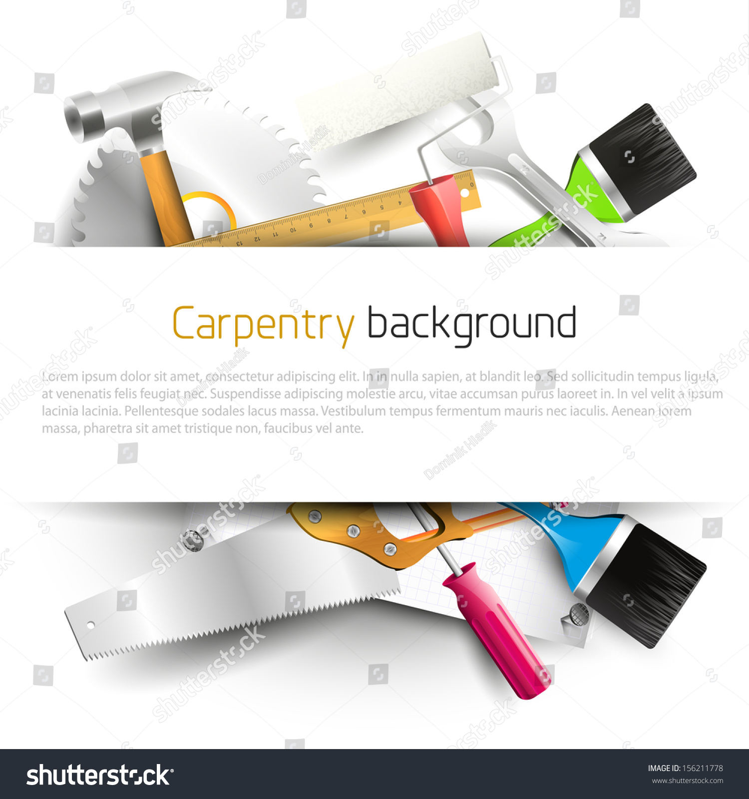 Hand Tools On White Background - Modern Carpentry ...