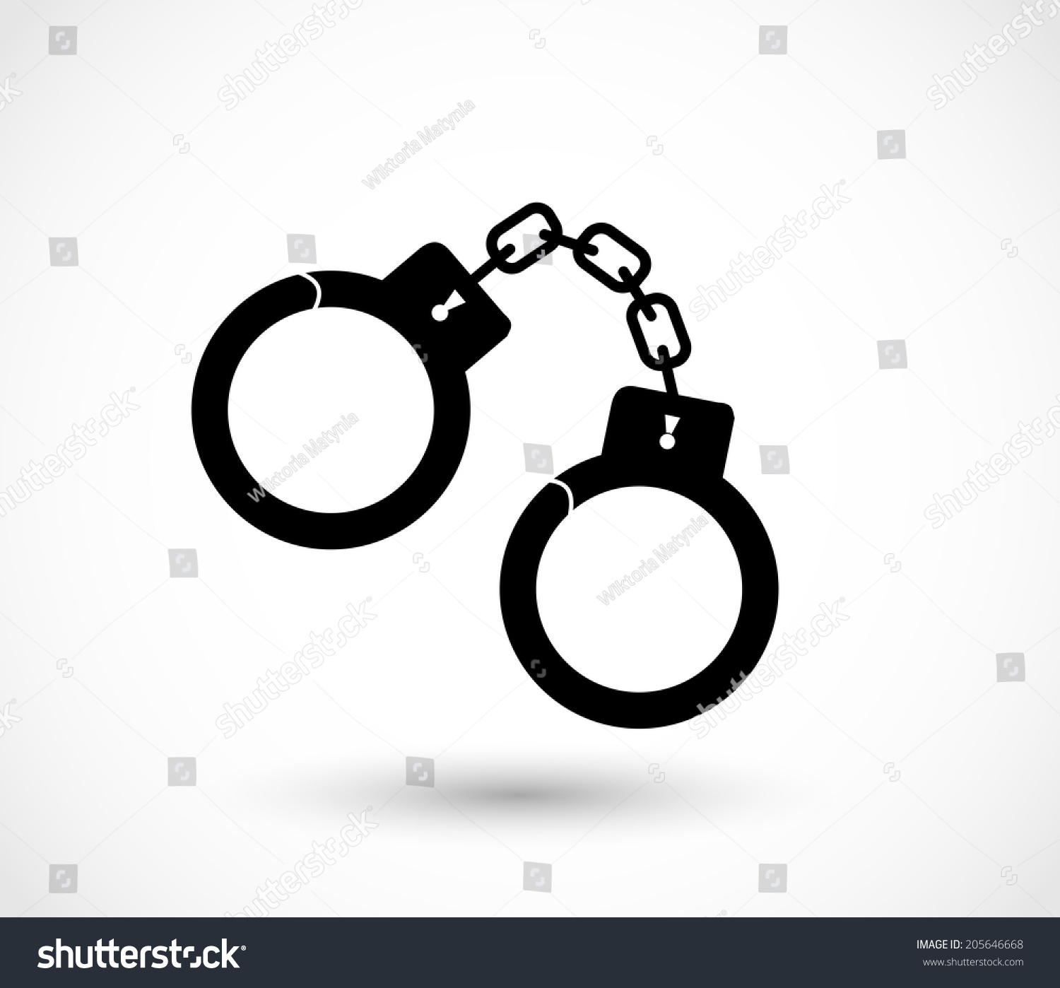 Handcuffs Icon Vector - 205646668 : Shutterstock