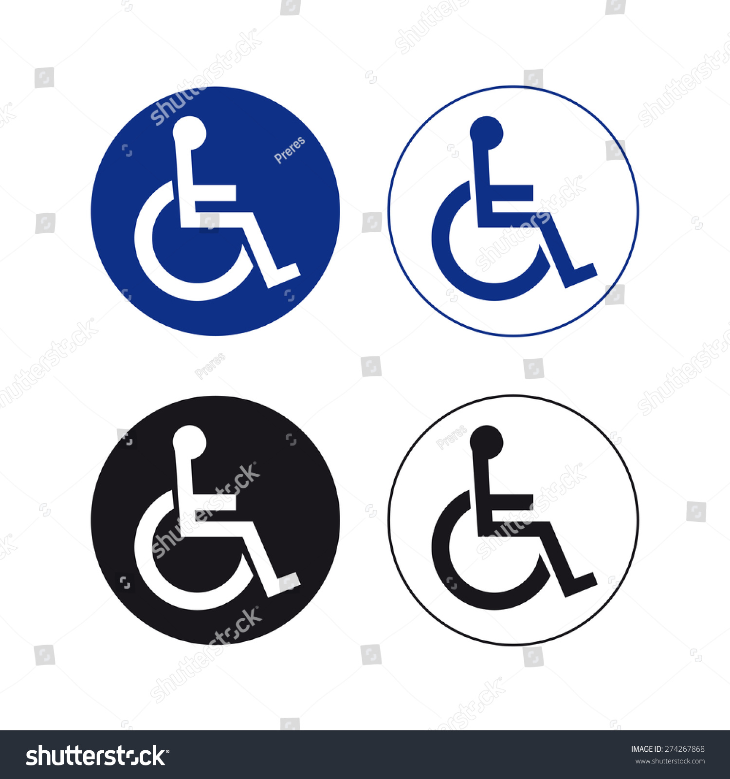 Handicap Sign Vector Set - 274267868 : Shutterstock