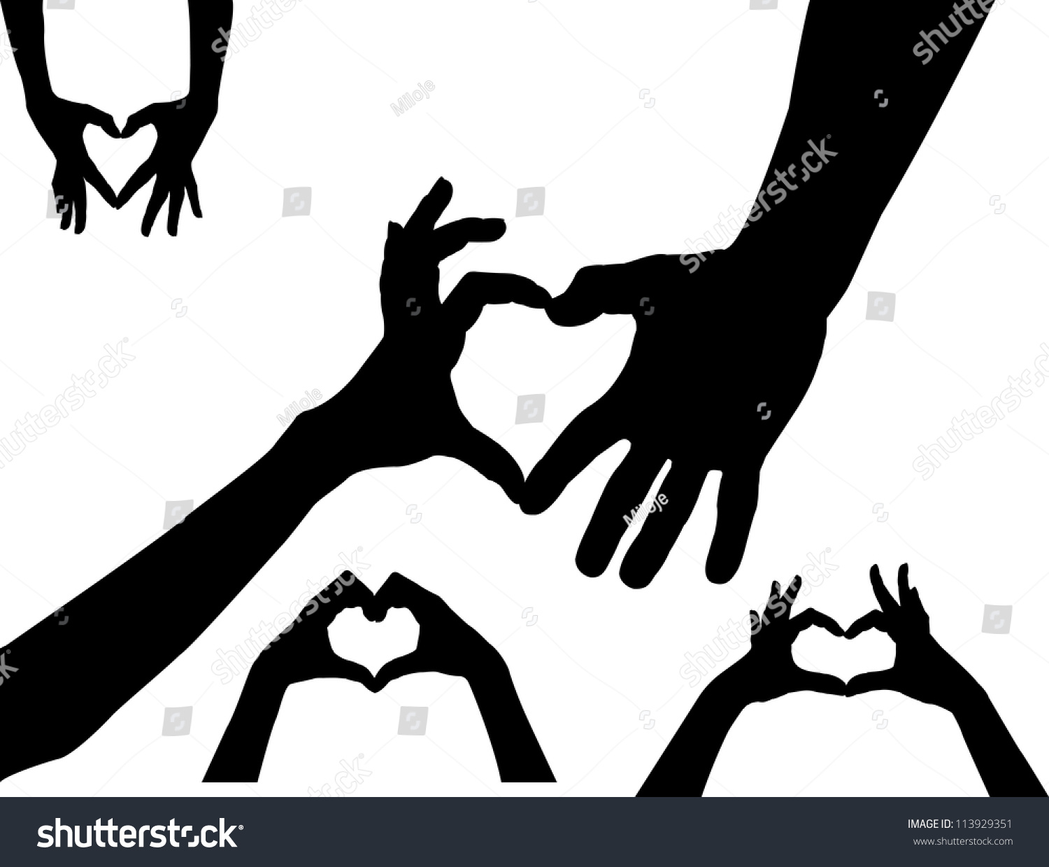 Premium Vector | Hands Heart Silhouette