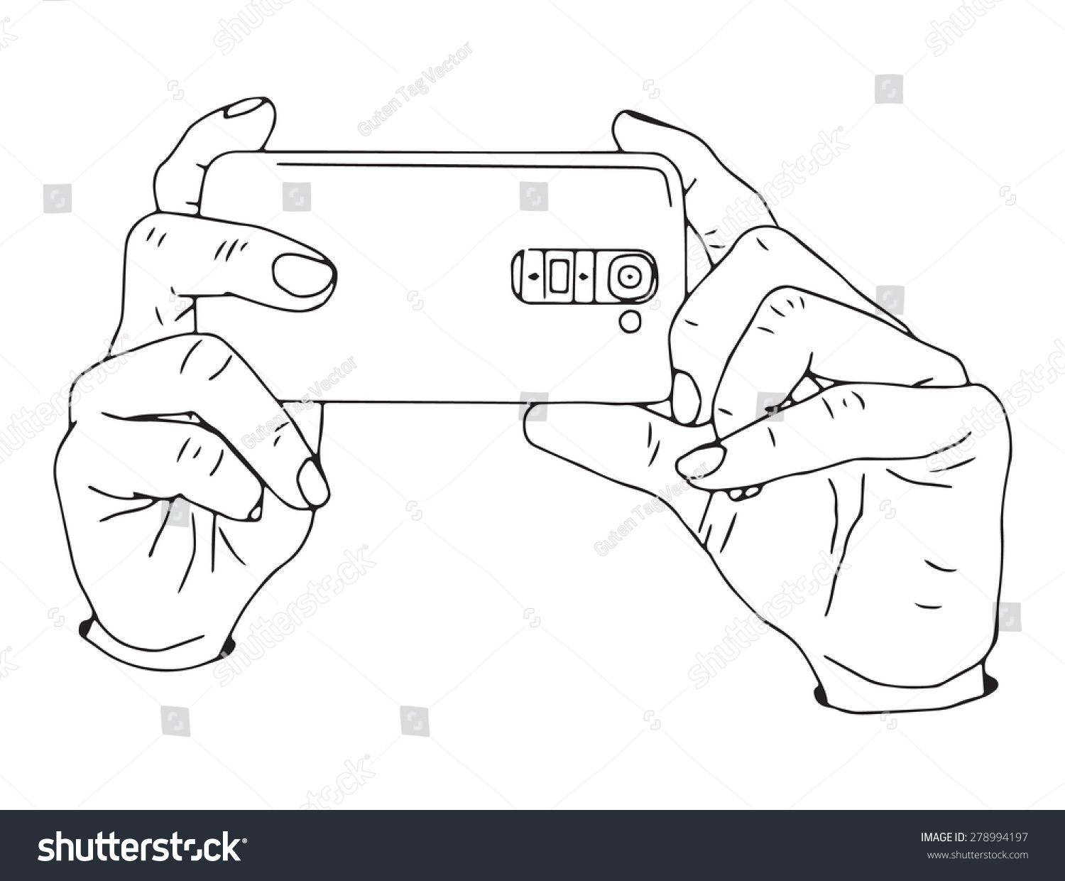 Hands Holding Smart Phone Take Picture Stock Vector 278994197 Shutterstock 