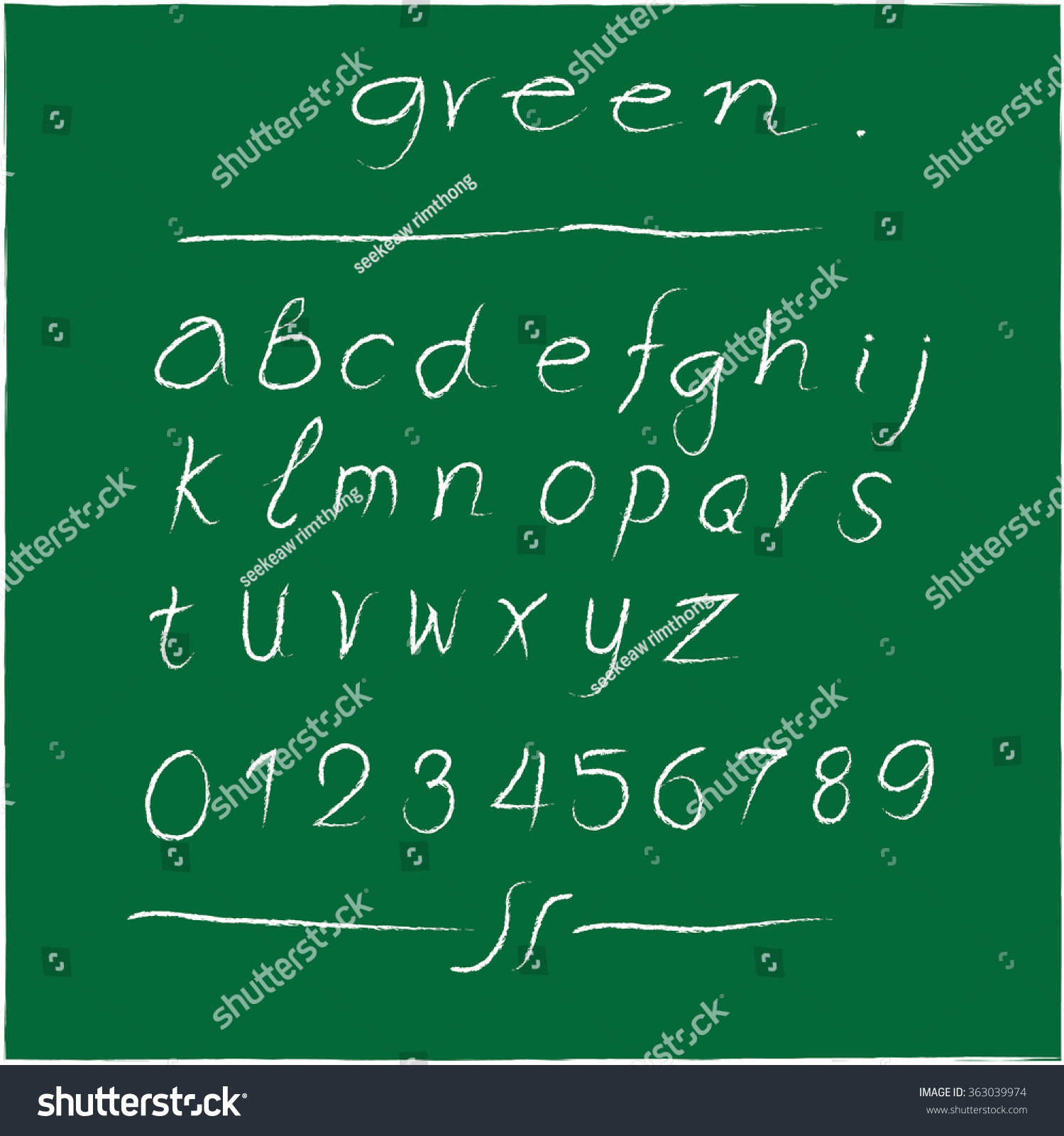 Vektor Stok Handwriting Alphabets Vector Hand Drawn Fonts Tanpa