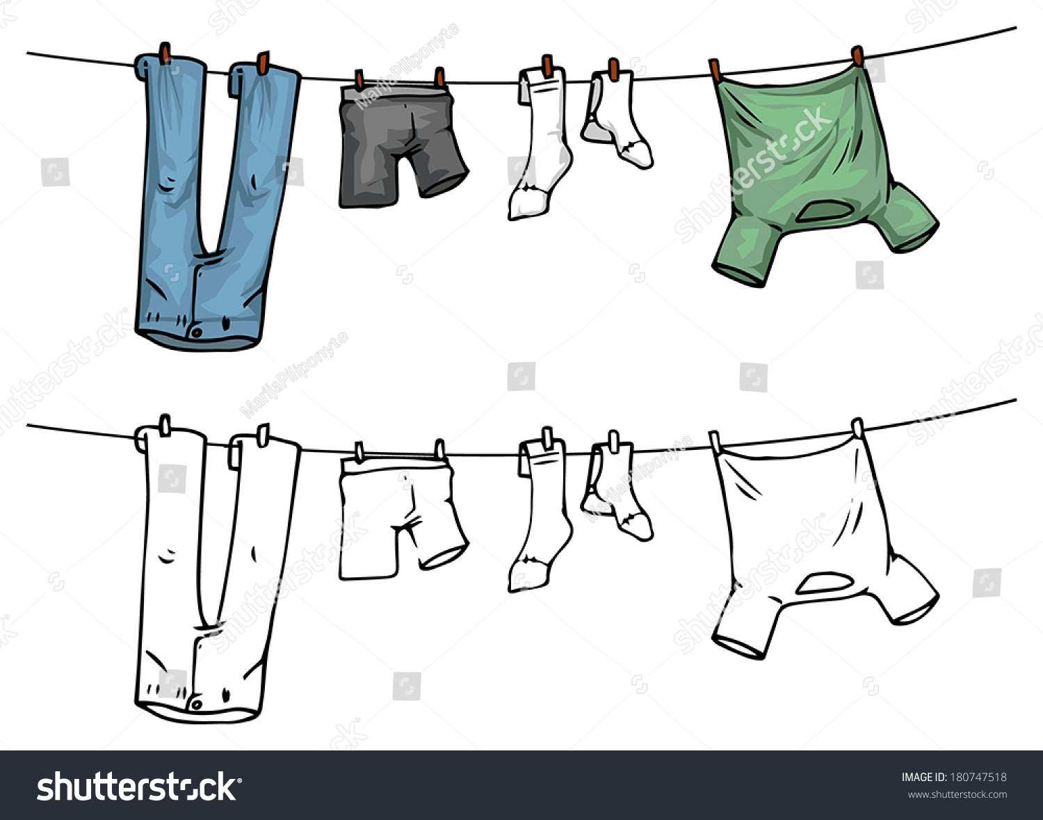 clipart of clothes hanging on a line - photo #7