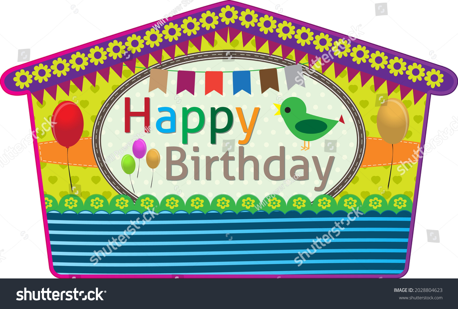 Happy Birthday Banner Vector Illustration Stock Vector Royalty Free