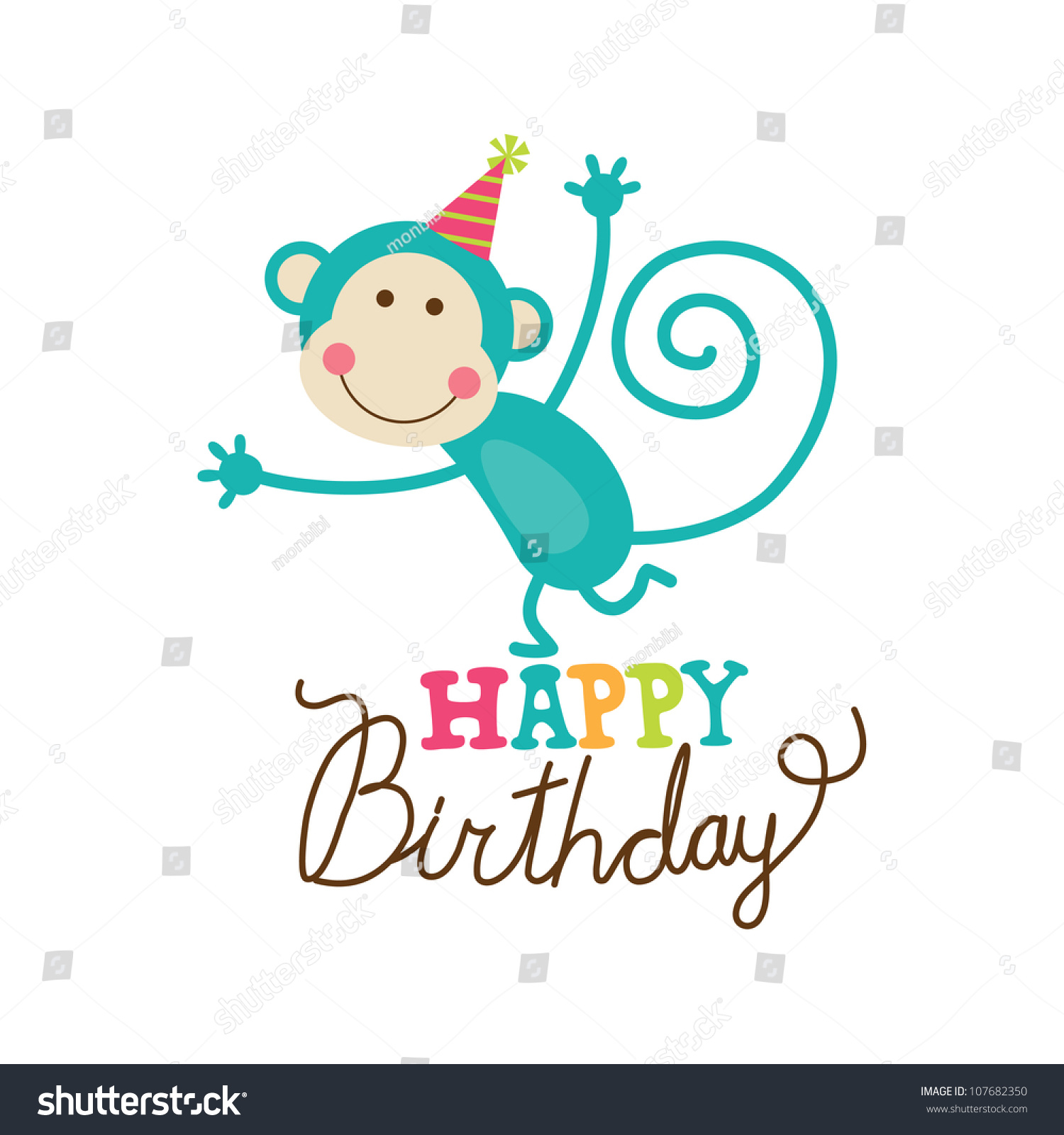 Happy Birthday Card. Vector Illustration - 107682350 : Shutterstock