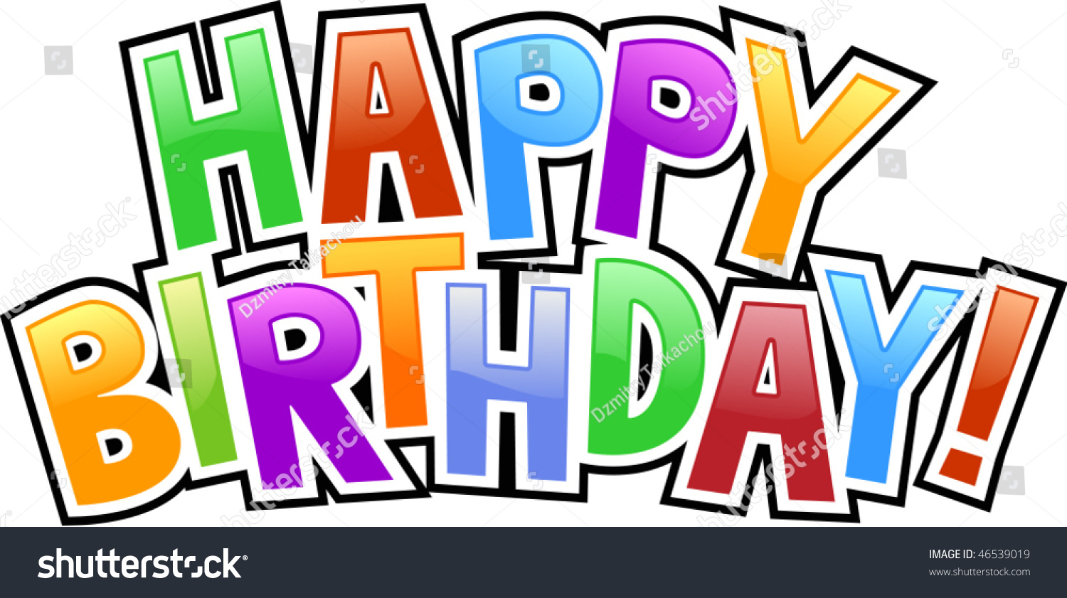 Happy Birthday Graffiti Text Inscription Stock Vector 46539019 ...