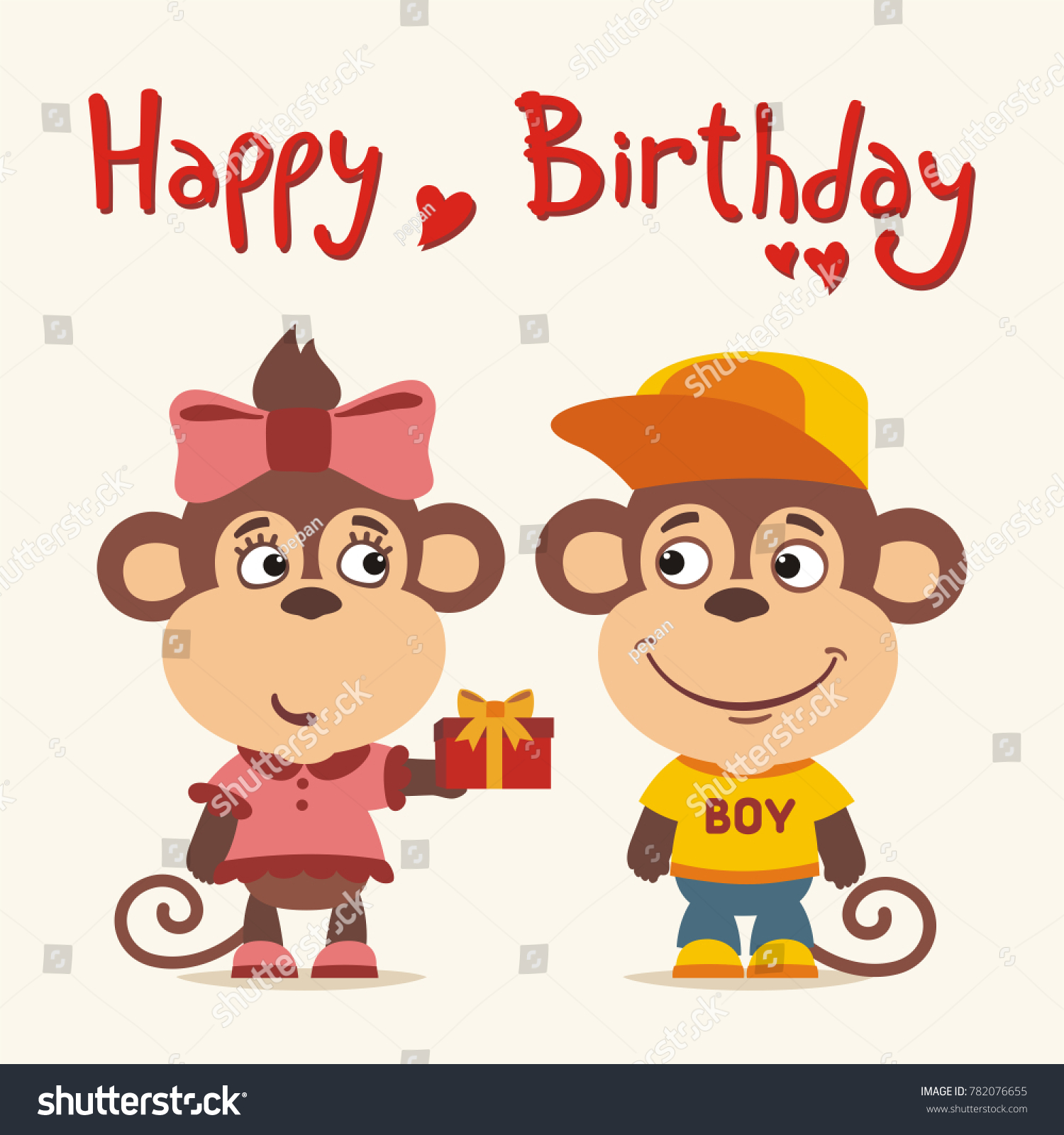 Happy birthday to you обезьяны открытка 86
