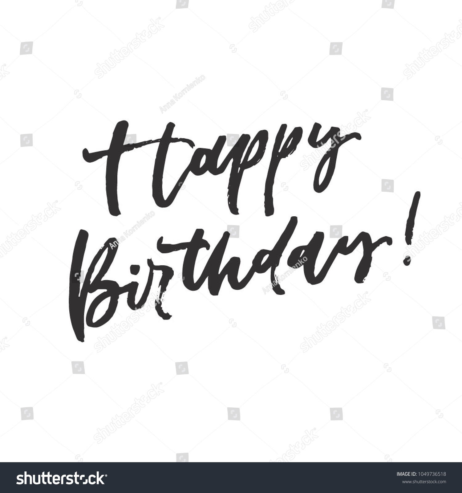 Happy Birthday Vector Calligraphy Stock Vector Royalty Free