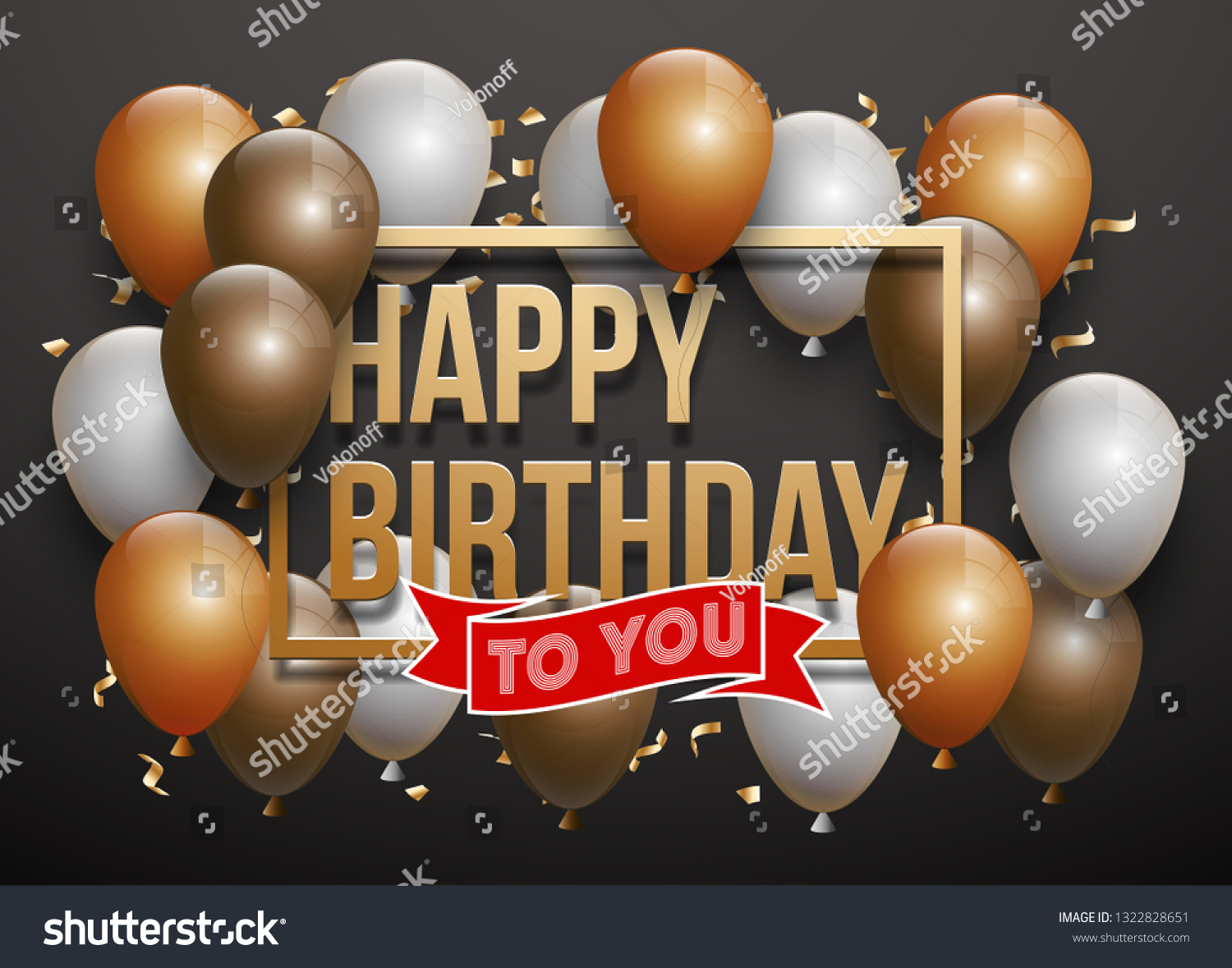 Happy Birthday Vector Illustration Golden Foil Vector De Stock Libre