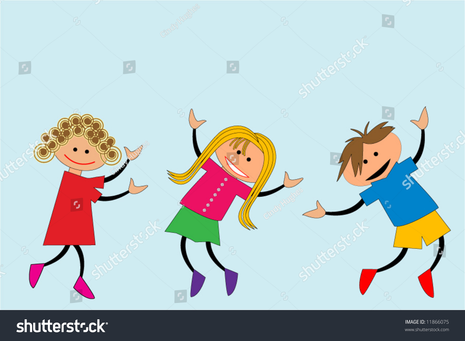 Happy Cartoon Kids Stock Vector Illustration 11866075 : Shutterstock