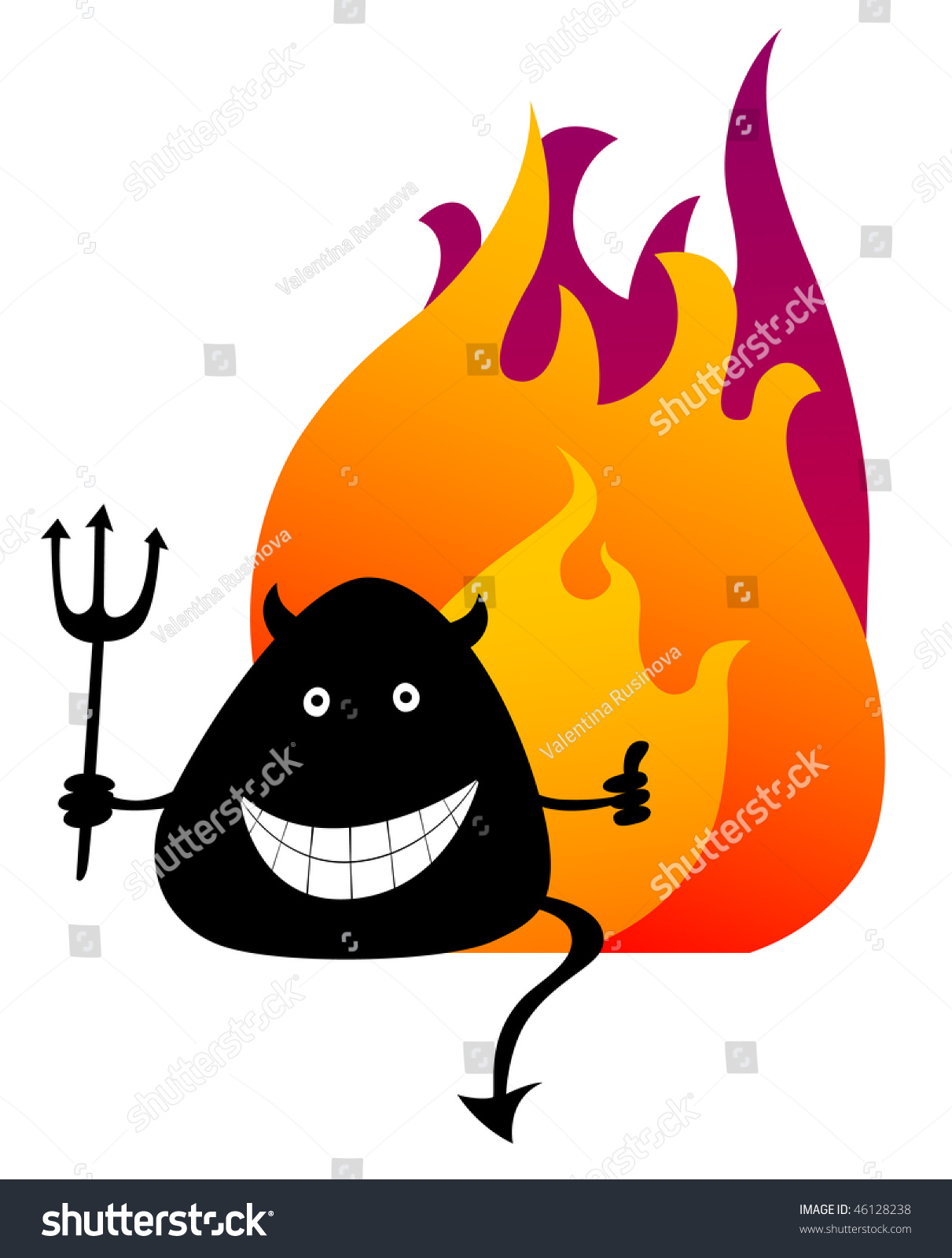 Happy Devil Stock Vector Illustration 46128238 : Shutterstock