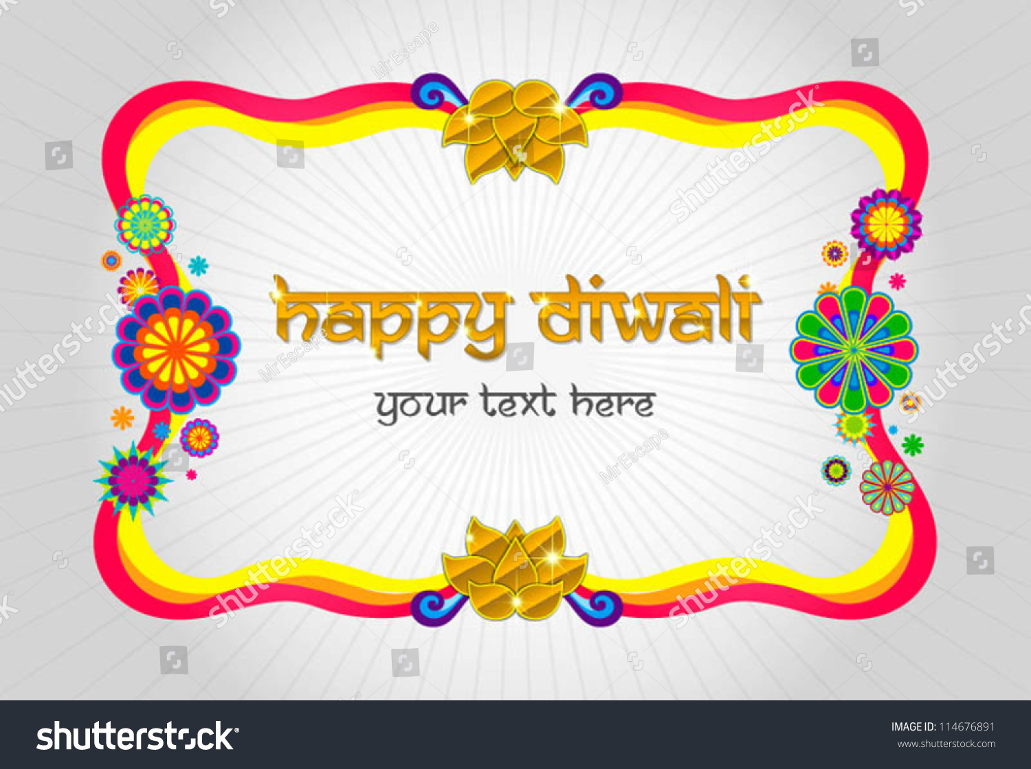 Happy Diwali Modern Frame Stock Vector Illustration 114676891