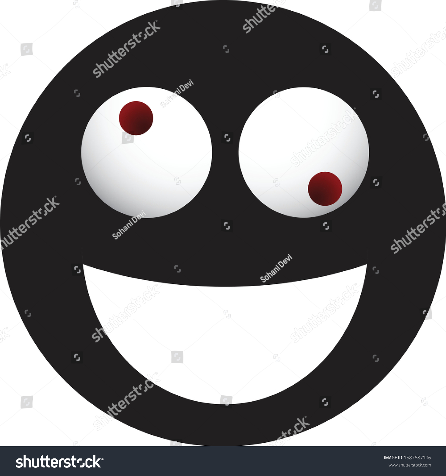 Happy Emoticon Open Mouth Smiling Eyes Stock Vector Royalty Free