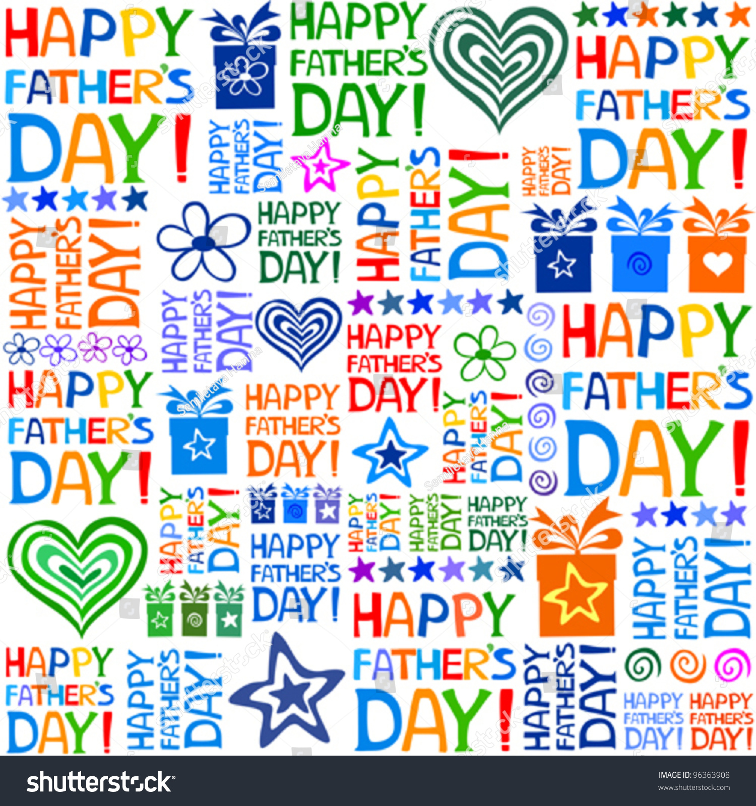 Happy Father Day Seamless Pattern Vector Illustration 96363908