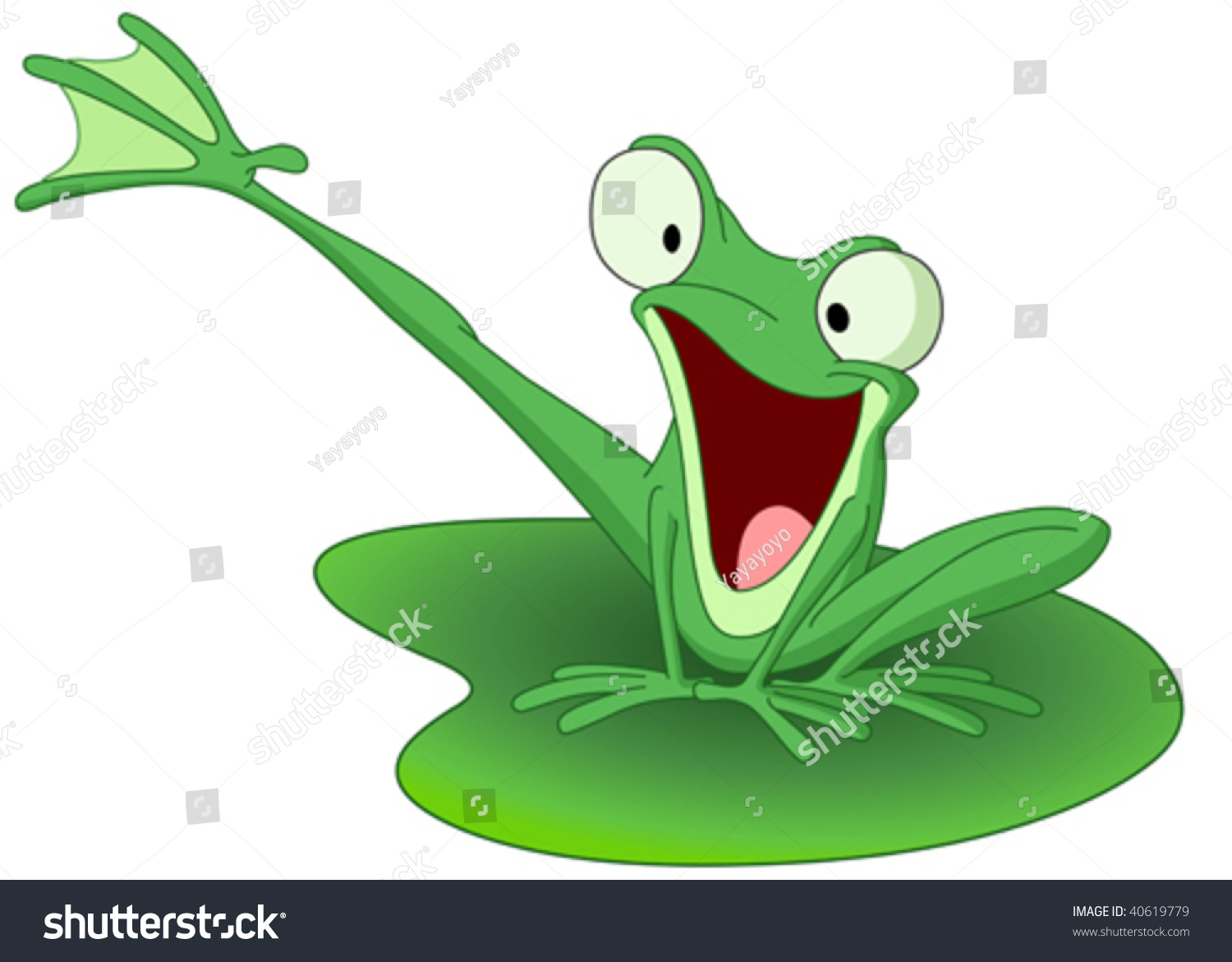 Happy Frog On A Lily Pad Stock Vector Illustration 40619779 Shutterstock