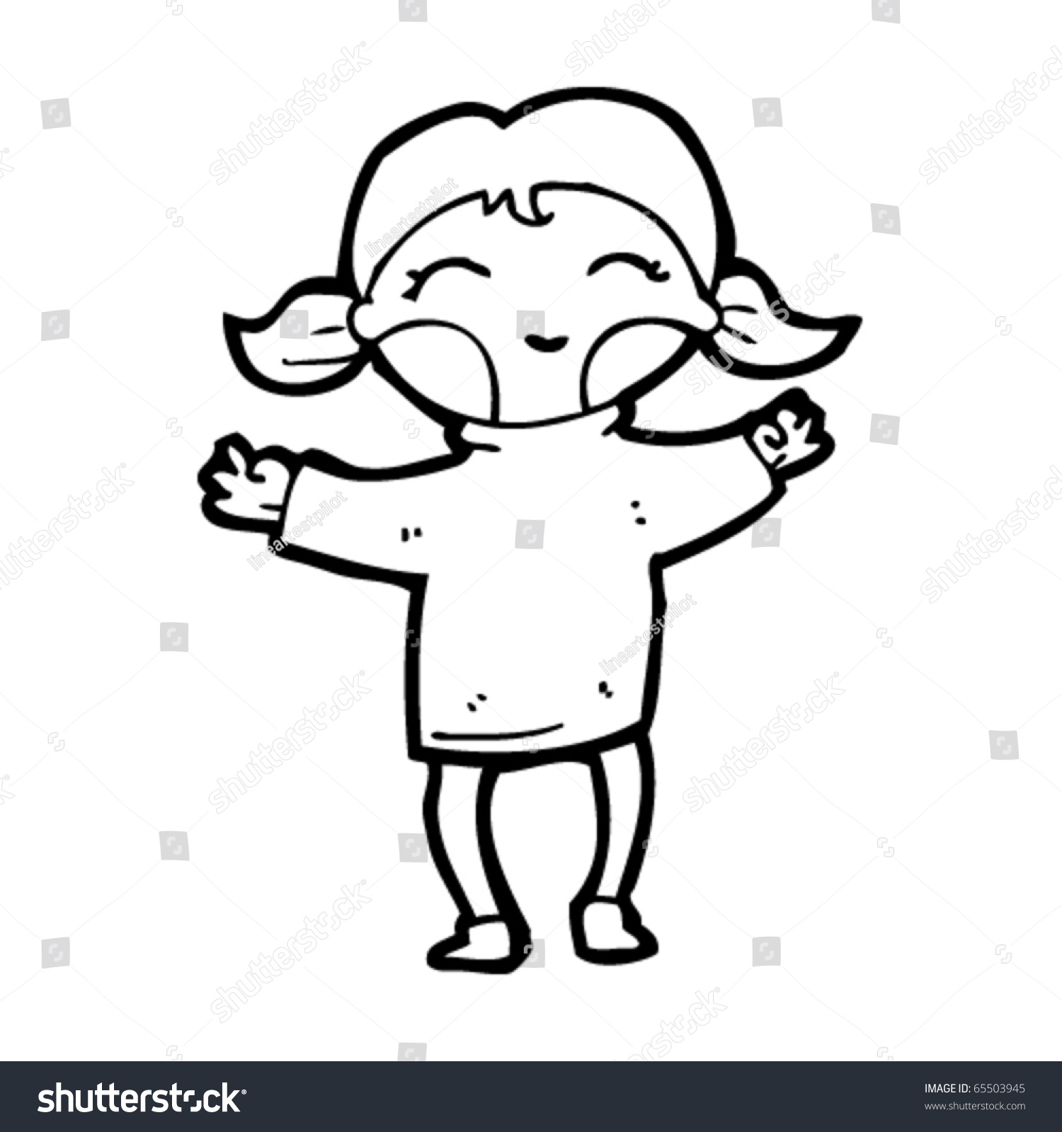 Happy Girl Cartoon Stock Vector 65503945 - Shutterstock