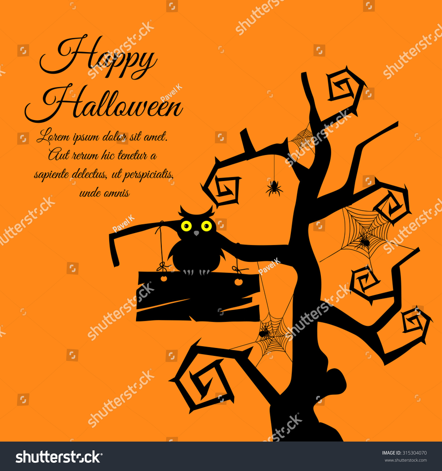 Happy Halloween Greeting Card. Elegant Design With Gothic ...
