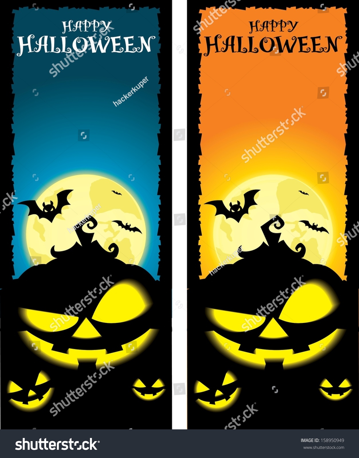 Download Happy Halloween Pumpkin Vertical Banner Orange Stock ...