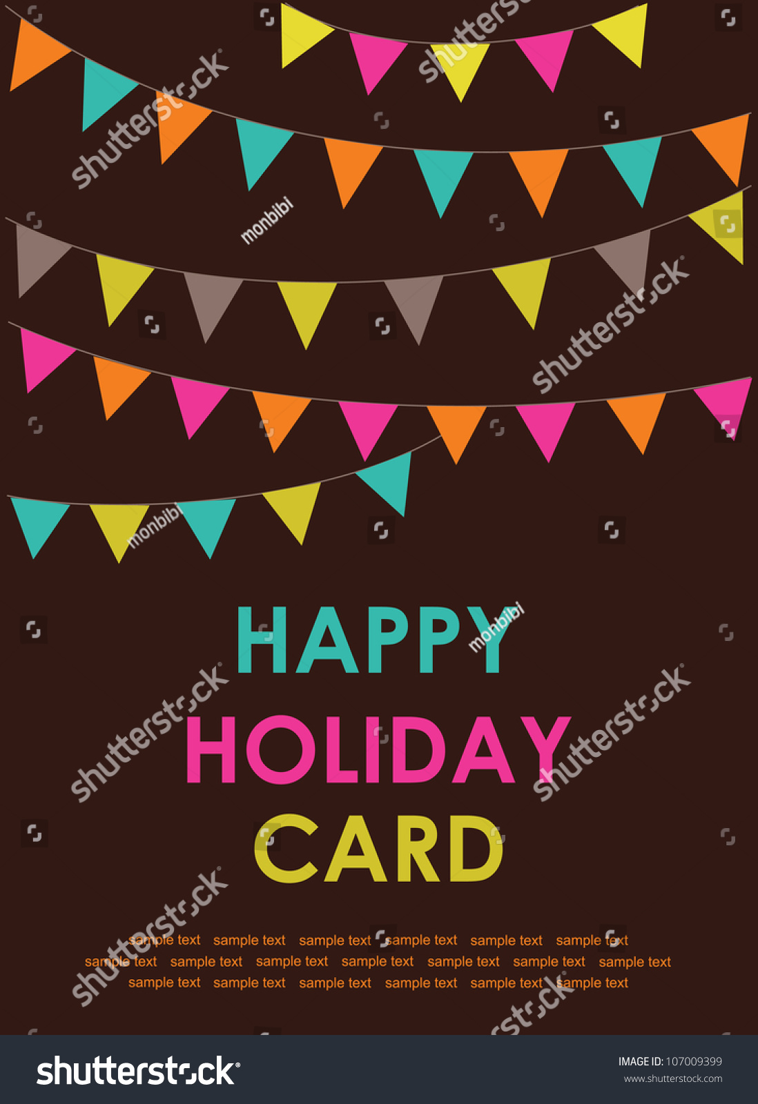 Happy Holiday Card. Vector Illustration - 107009399 : Shutterstock