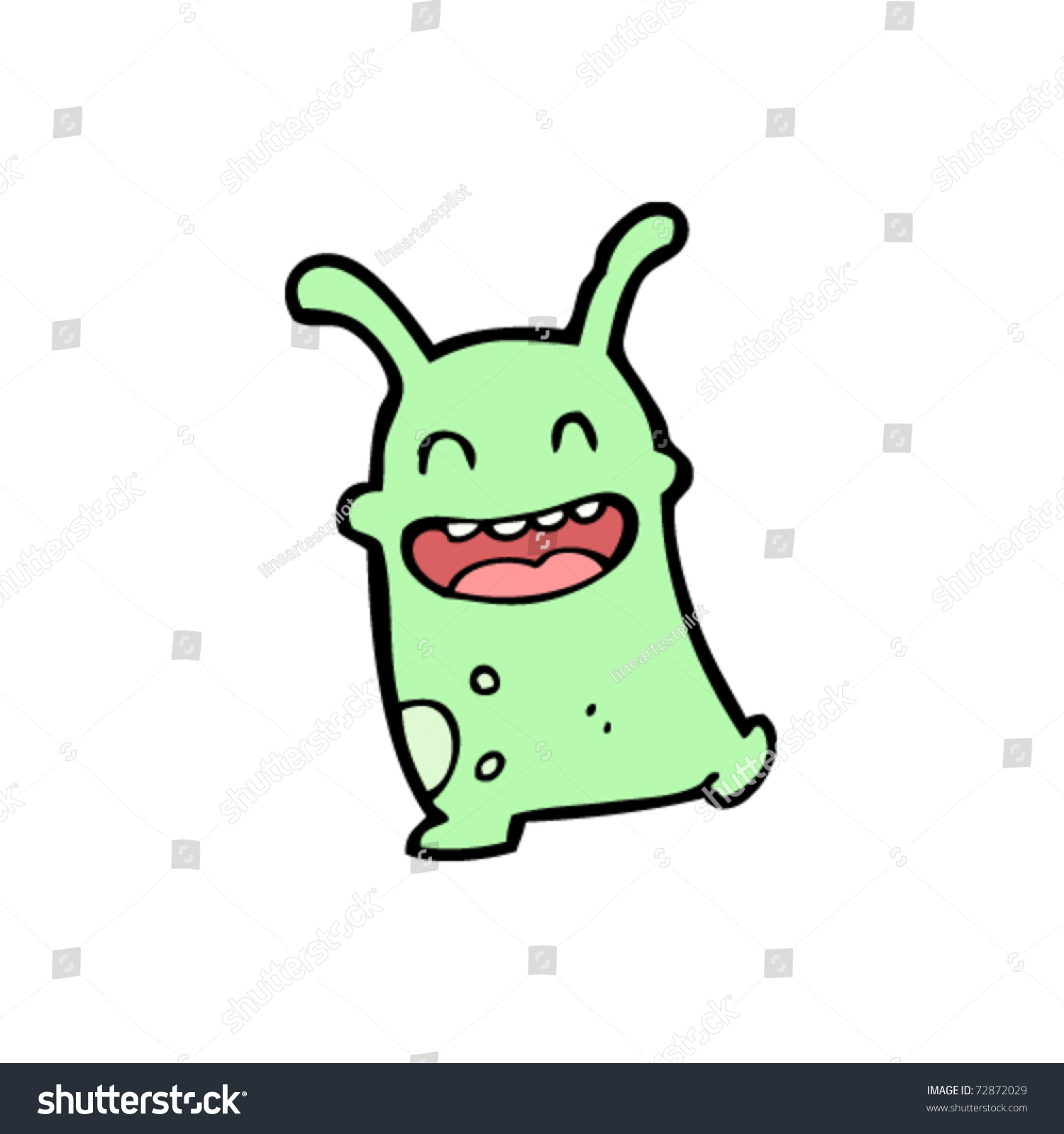 Happy Little Alien Cartoon Stock Vector Illustration 72872029