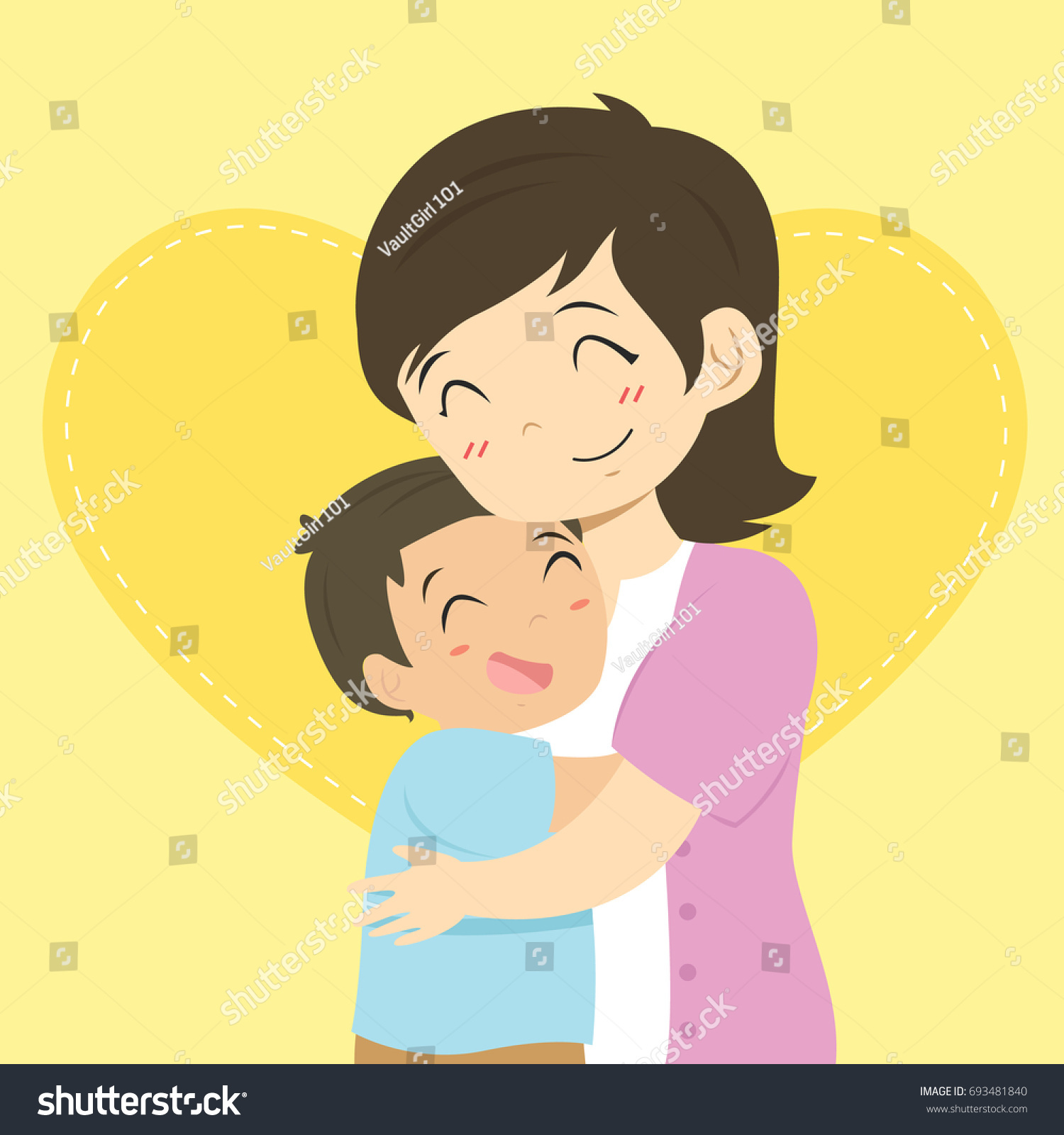 Mother Hugging Son Clip Art
