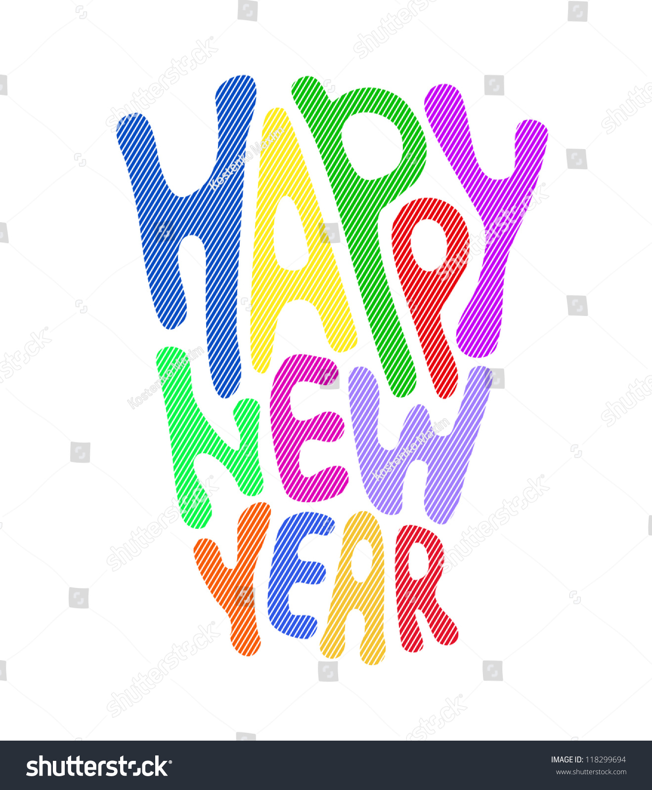 Happy New Year Stock Vector Illustration 118299694 : Shutterstock