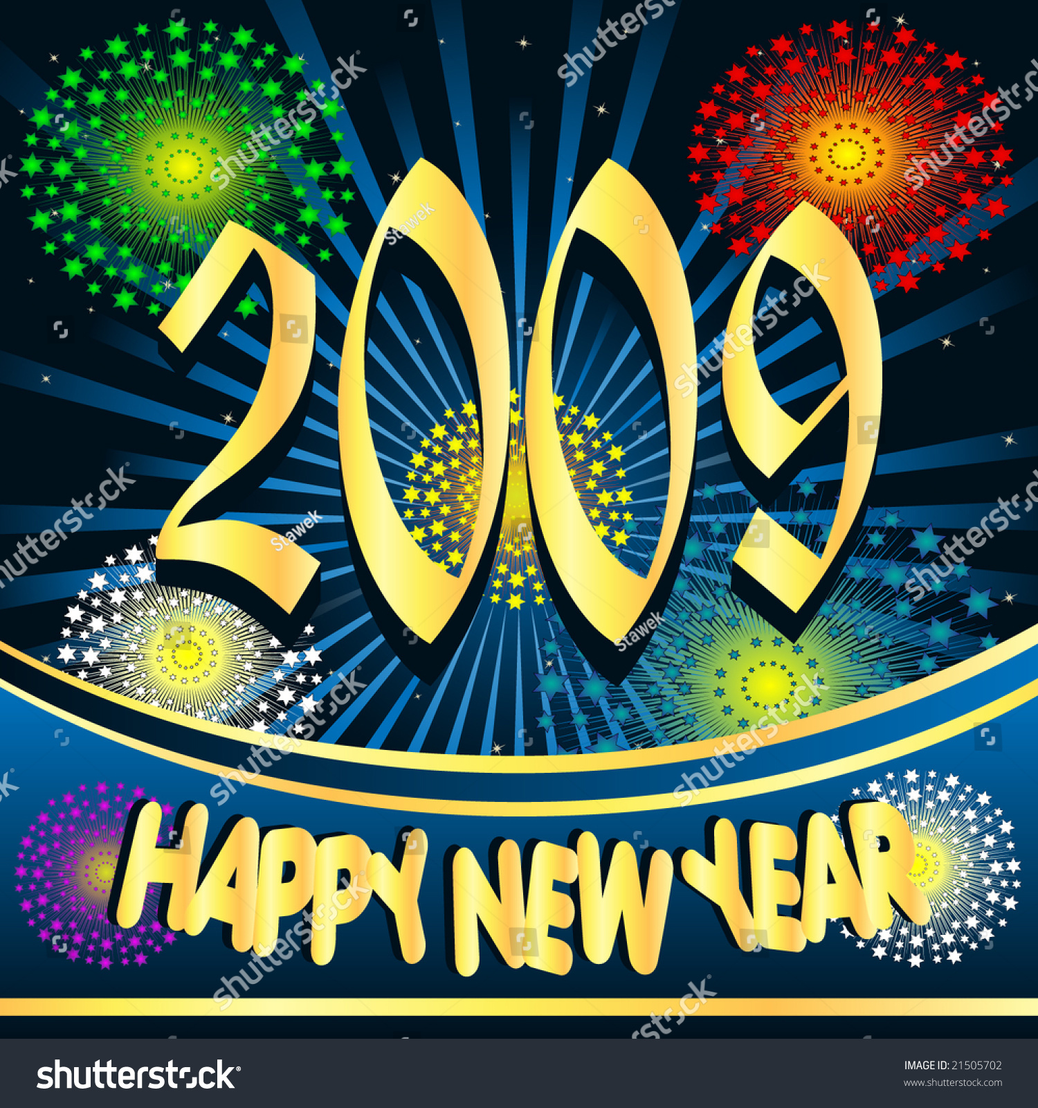 Happy New Year Stock Vector Illustration 21505702 : Shutterstock