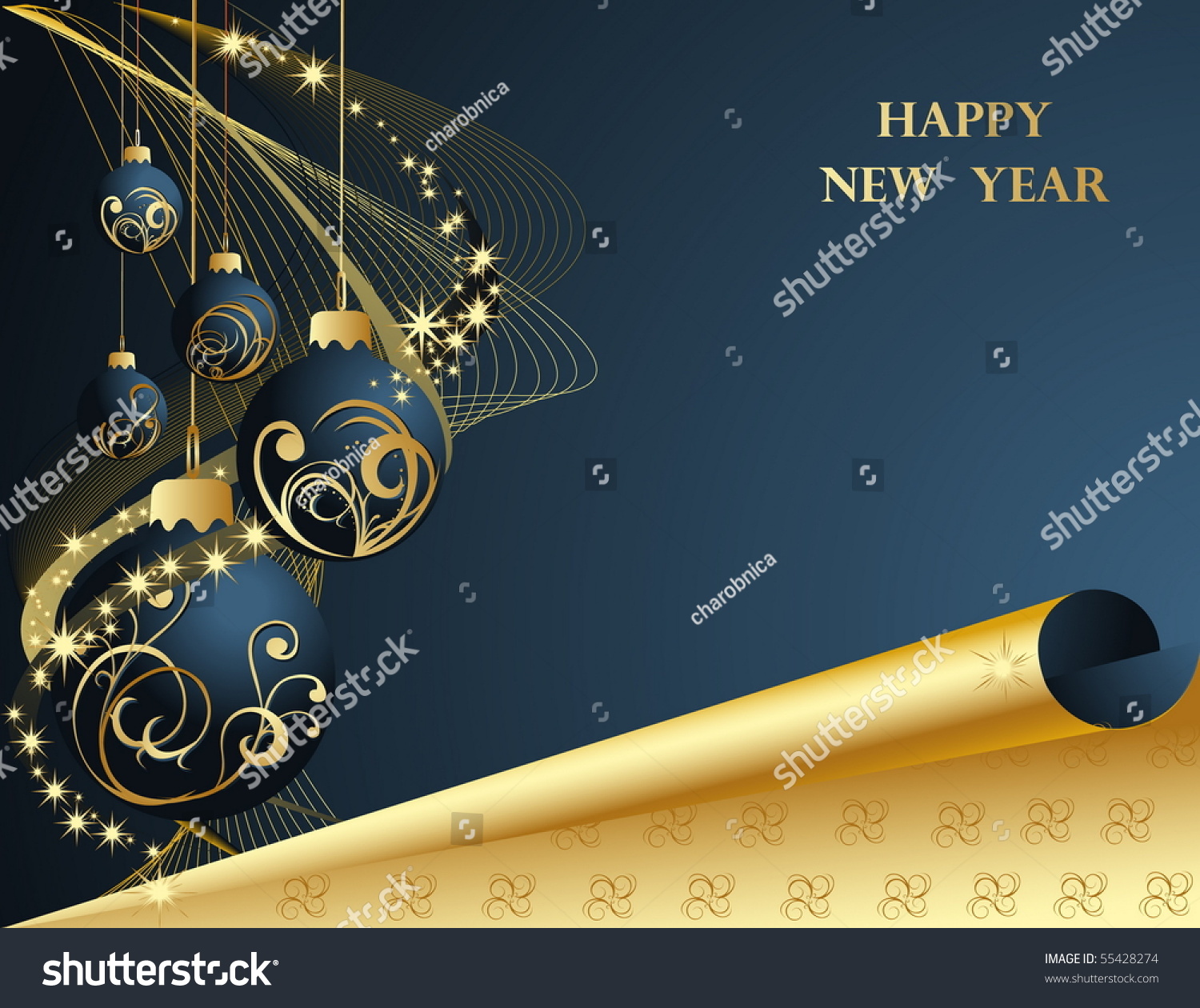 Happy New Year Background Stock Vector Illustration 55428274 : Shutterstock