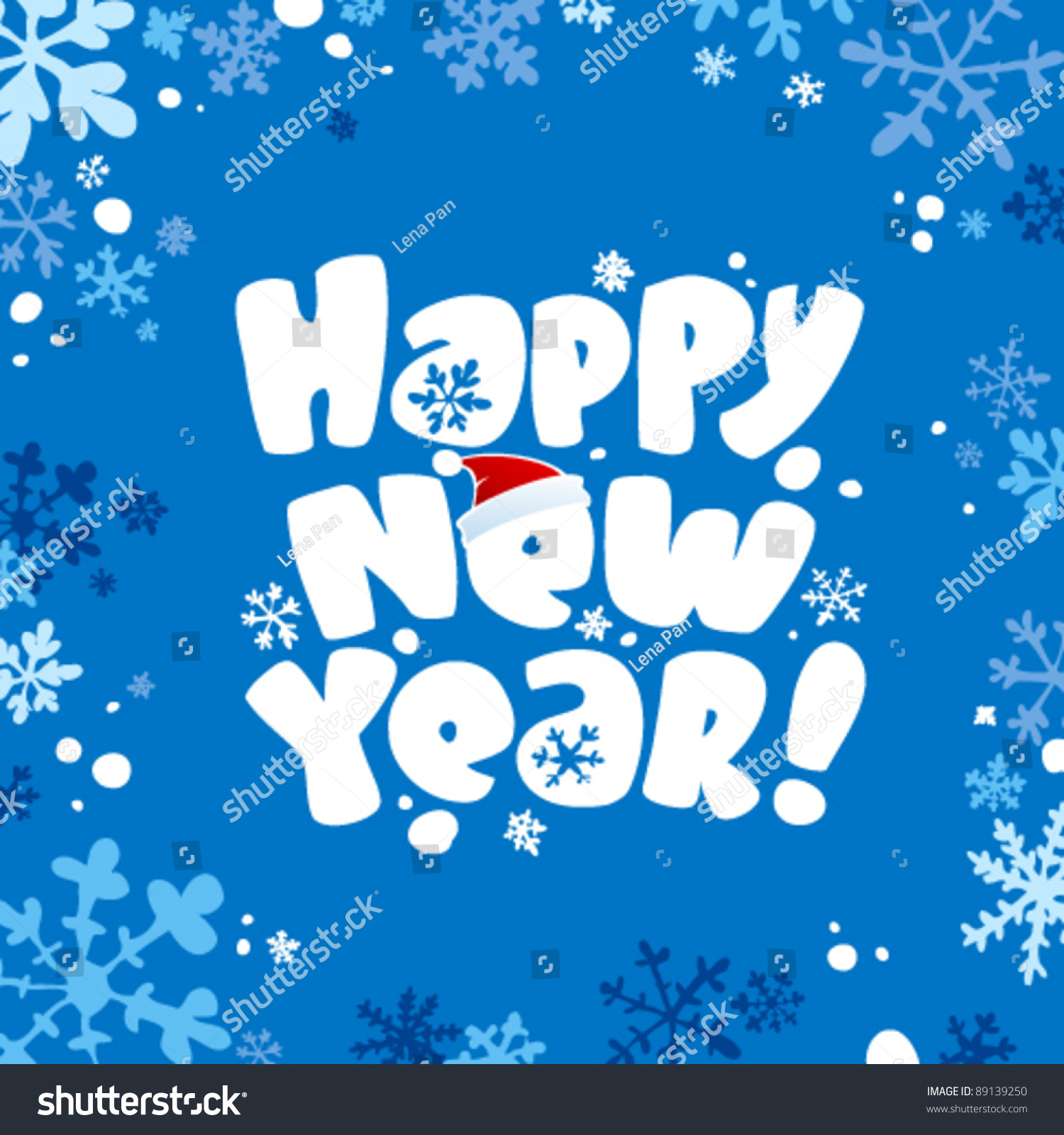 Happy New Year Card. Stock Vector Illustration 89139250 : Shutterstock