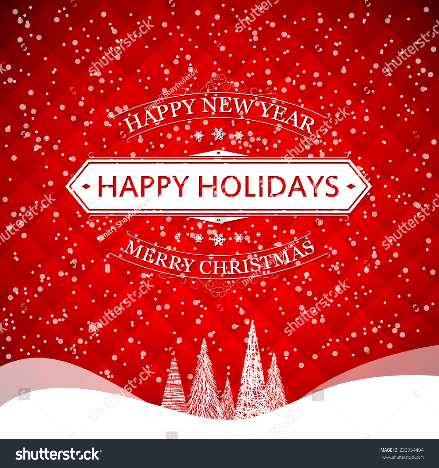 Happy New Year Happy Holidays Merry Stock Vector 233954494 Shutterstock