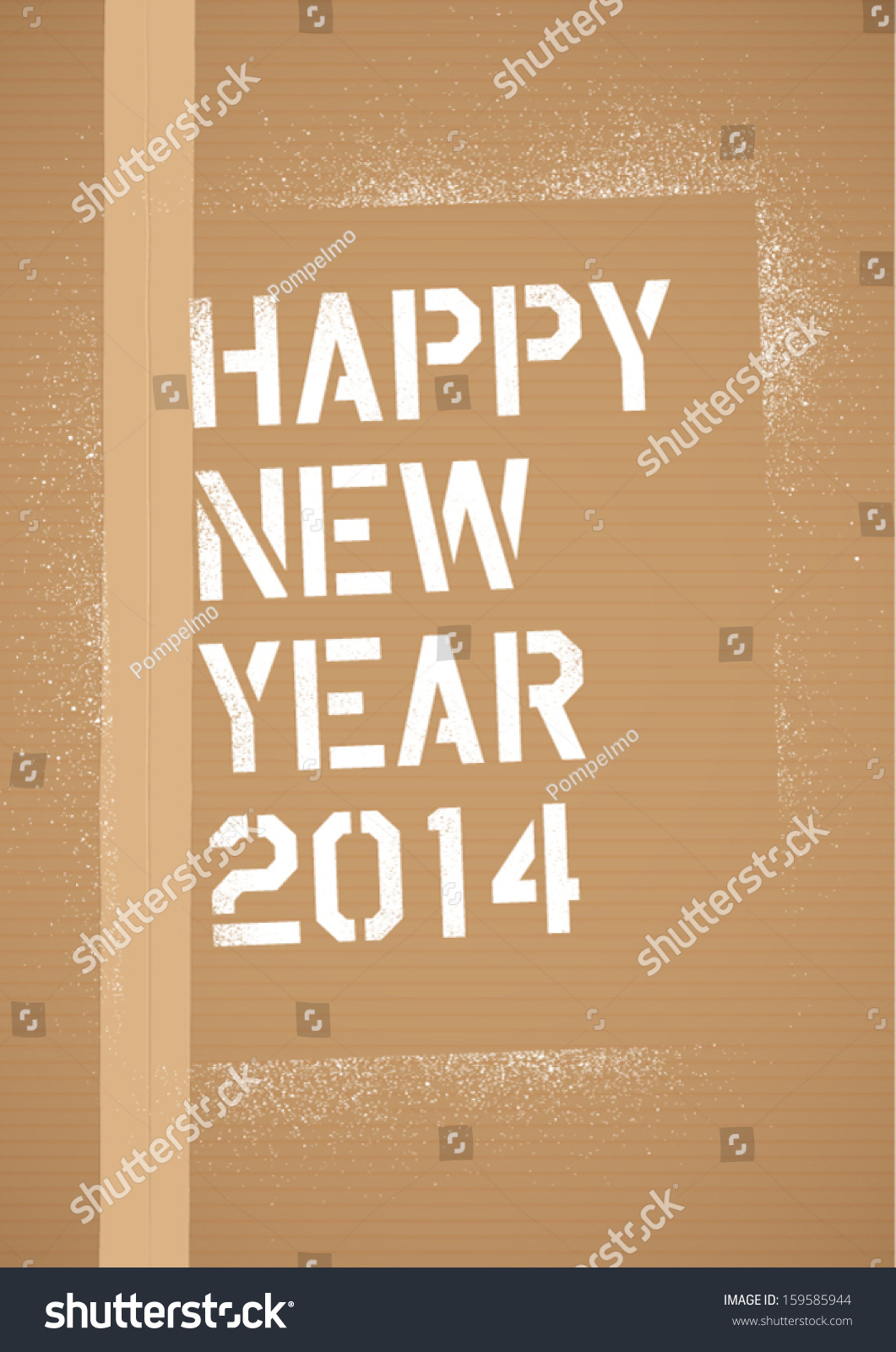 Happy New Year Stencil Background Stock Vector Illustration 159585944