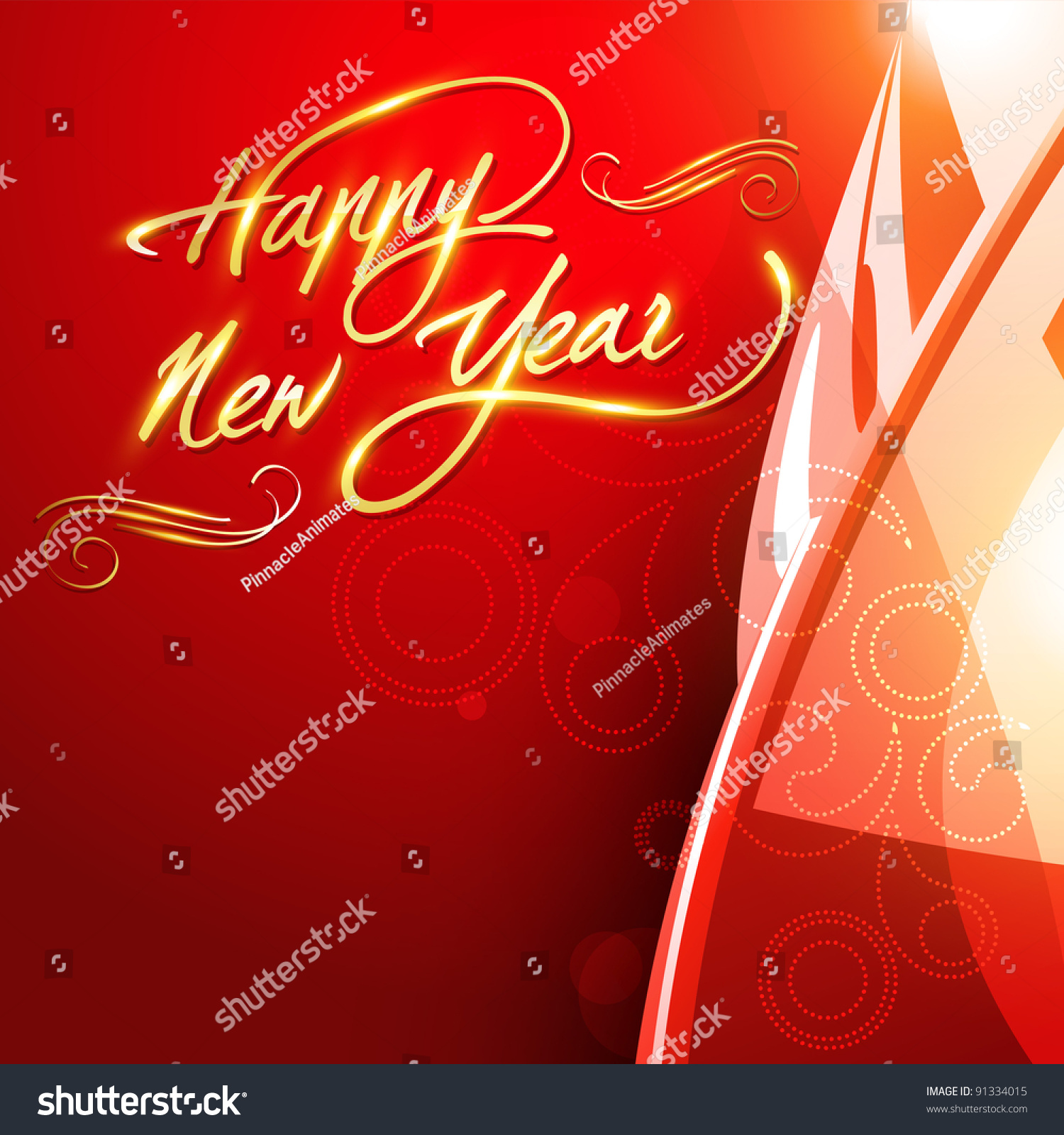 Happy New Year Text With Space For Your Text Stock Vector Illustration