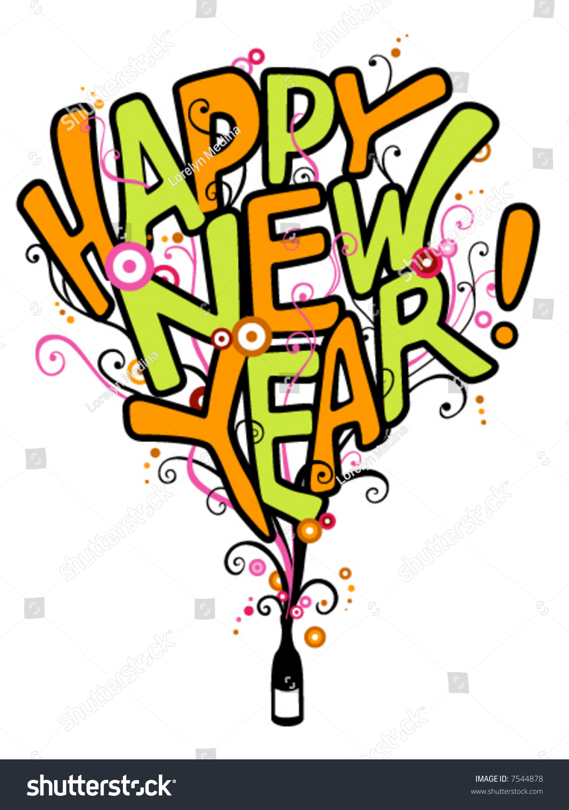 Happy New Year - Vector - 7544878 : Shutterstock