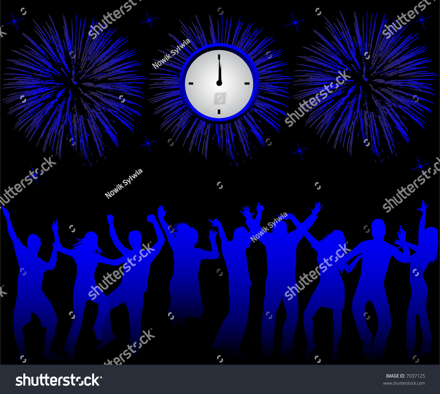 Happy People Celebrating New Year Stock Vector Illustration 7037125 : Shutterstock