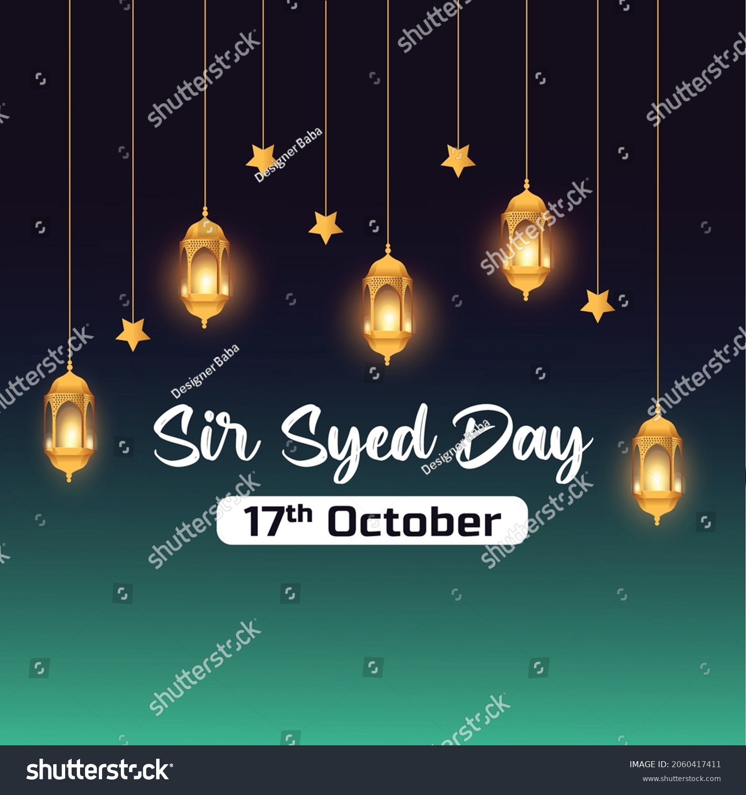 Happy Sir Syed Day Amu 17 Stock Vector Royalty Free 2060417411