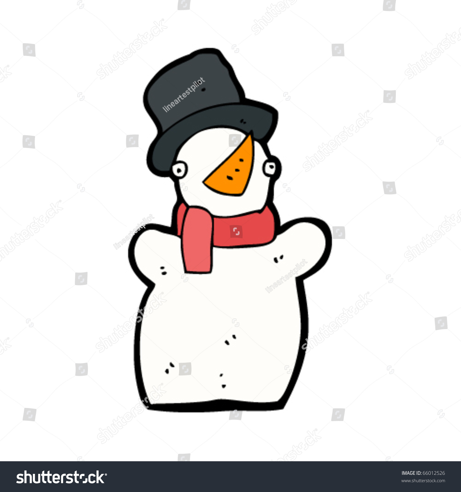 Happy Snowman Cartoon Stock Vector Illustration 66012526 : Shutterstock