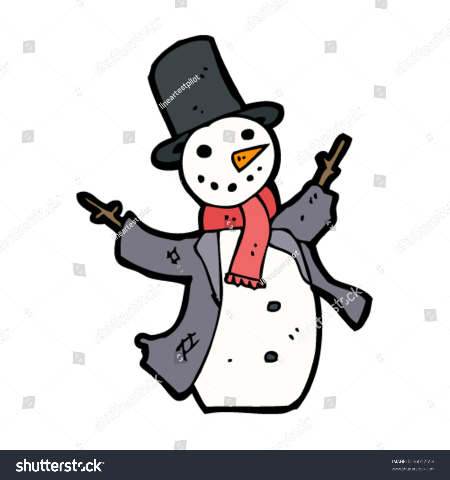 Happy Snowman Cartoon Stock Vector Illustration 66012559 : Shutterstock