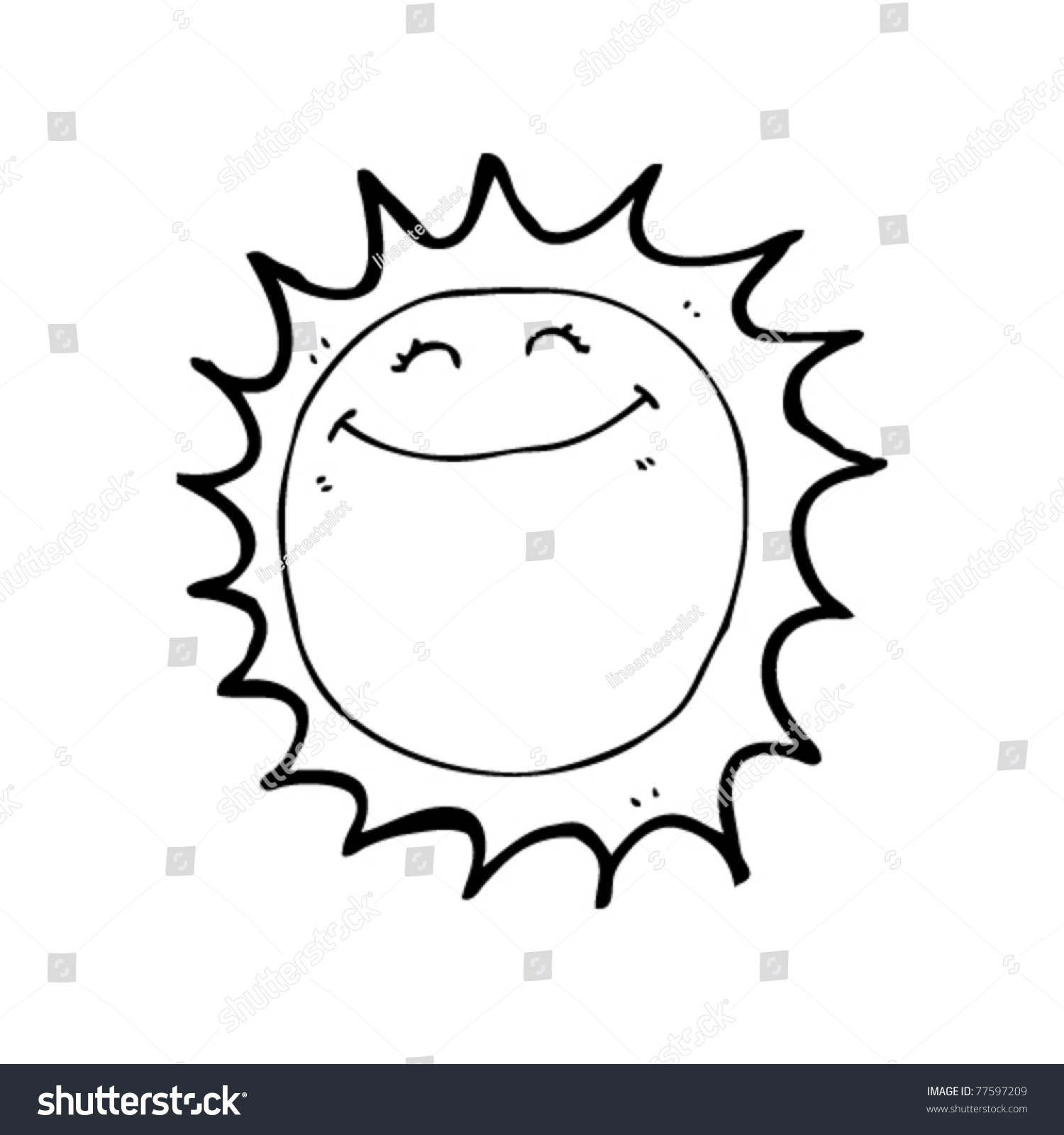 Happy Sun Cartoon Stock Vector Illustration 77597209 : Shutterstock