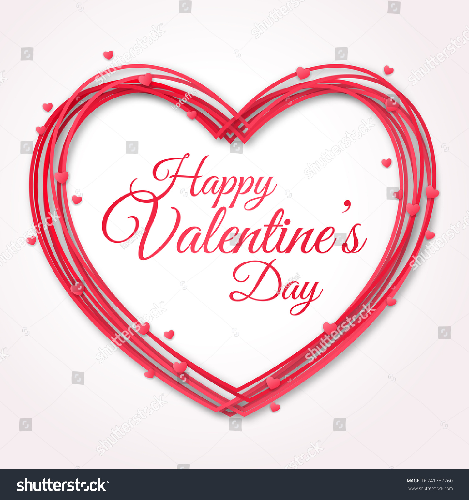 Happy Valentines Day Greeting Card. Vector Illustration. Heart Shape Design Template ...1500 x 1600