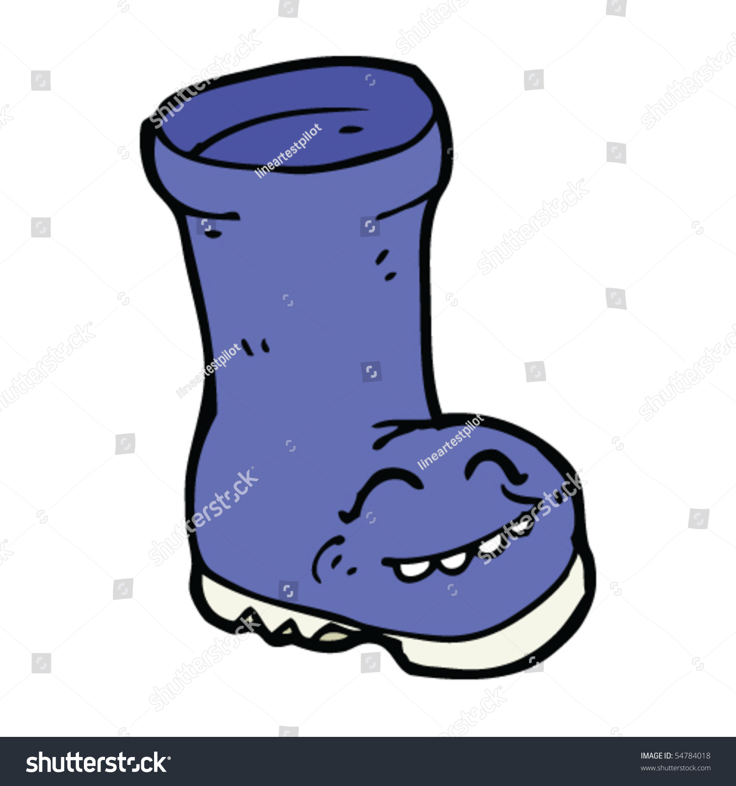 Happy Wellington Boot Cartoon Stock Vector Illustration 54784018