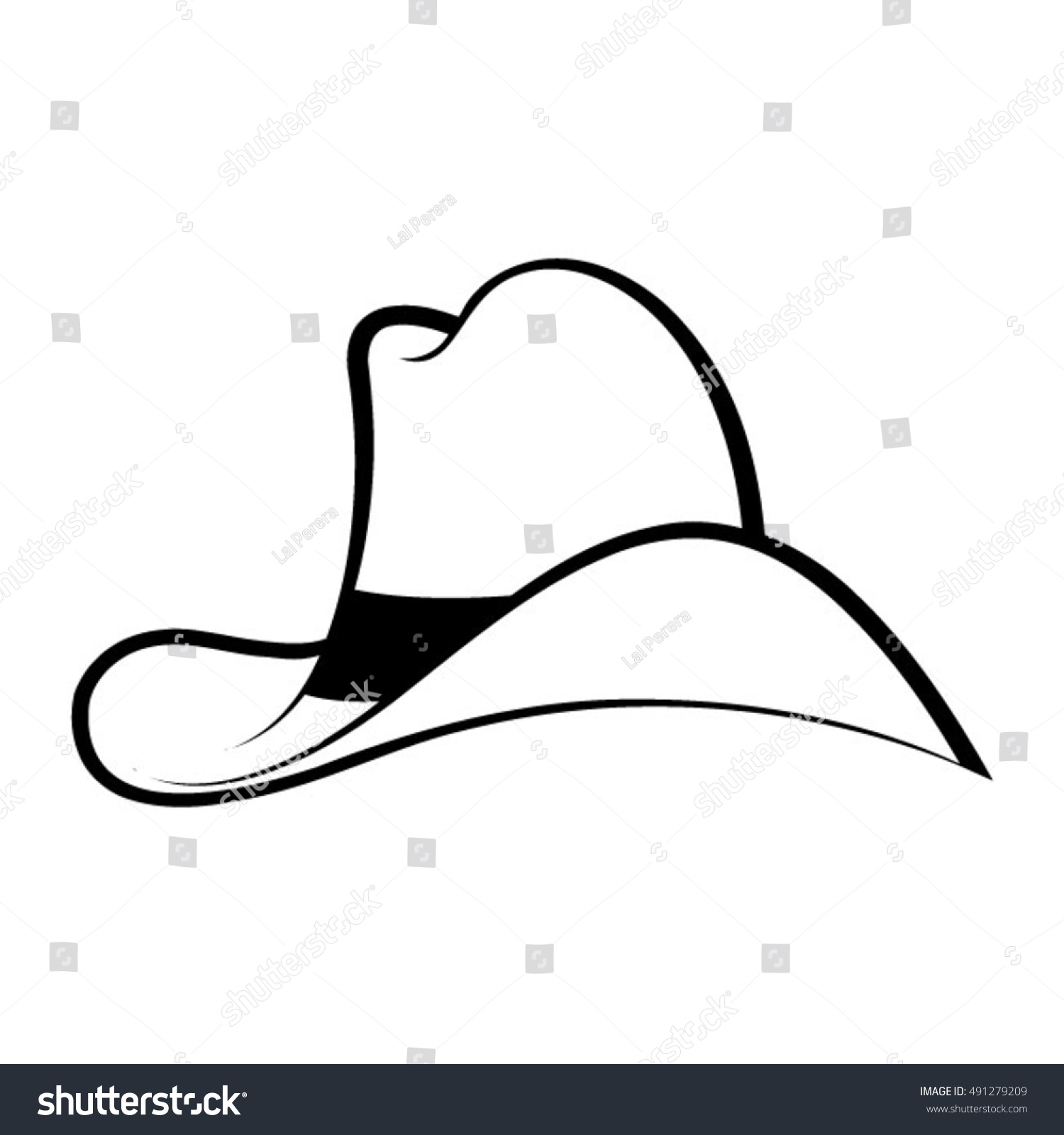 Hat In Black & White-Vector Drawing - 491279209 : Shutterstock