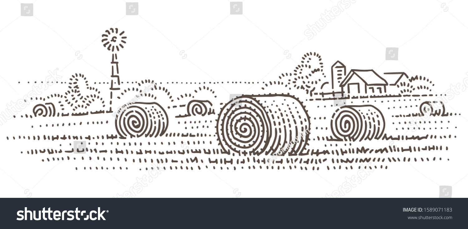 2 042 Hay Bales In Field Stock Vectors Images Vector Art Shutterstock