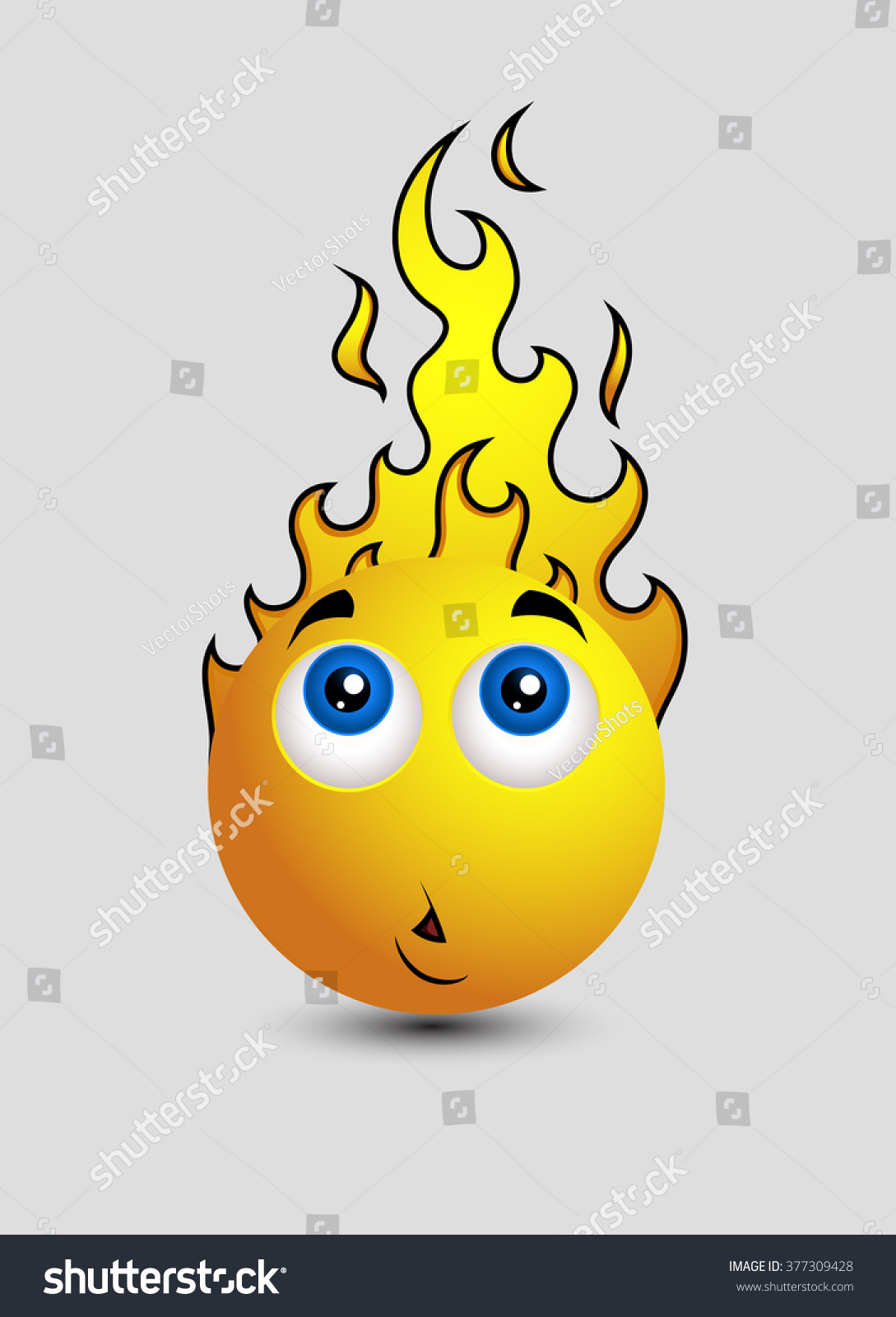 Head Burning Emoji Smiley Emoticon Stock Vector Illustration