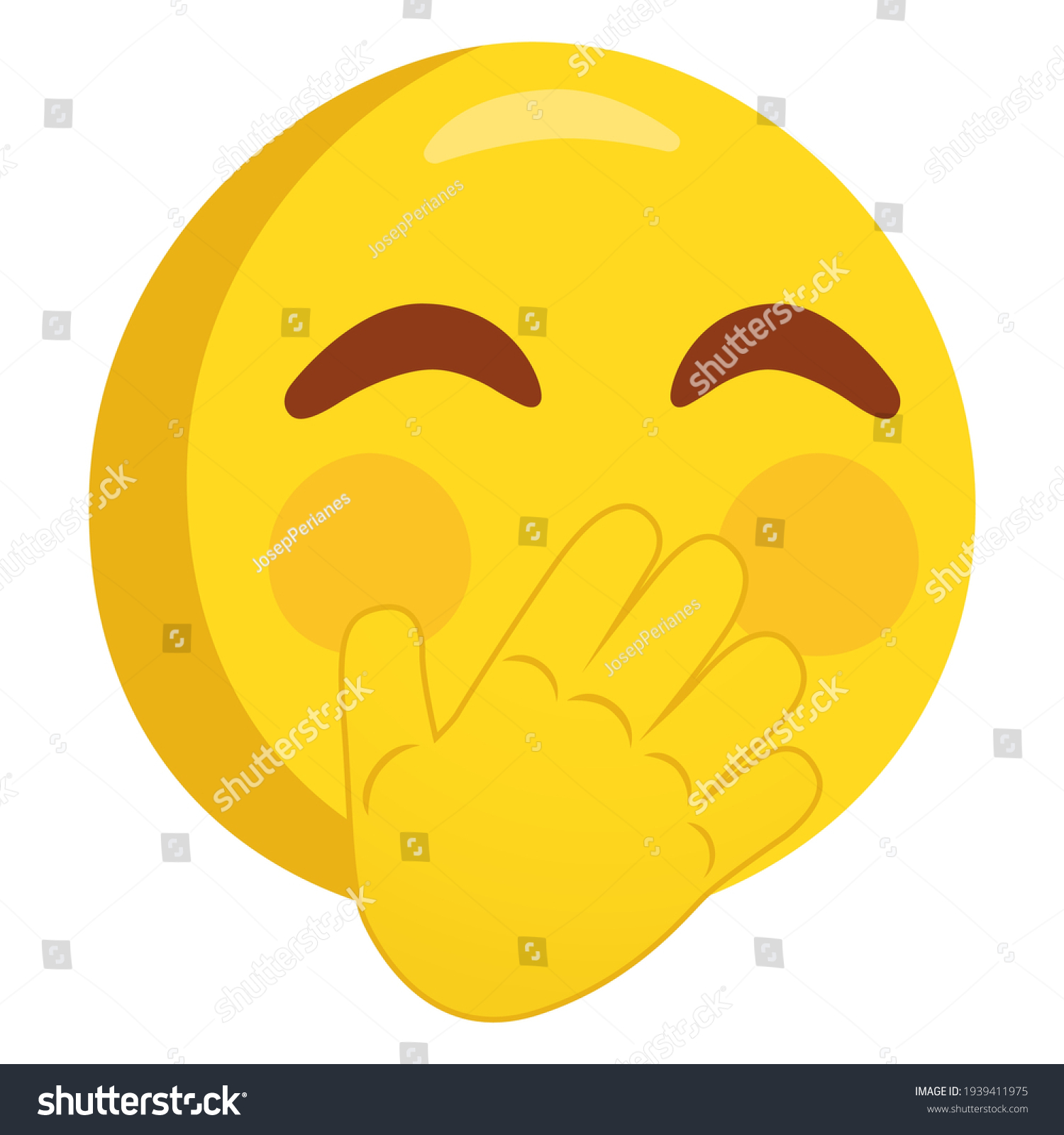 Head Hand Over Mouth Emoji Icon