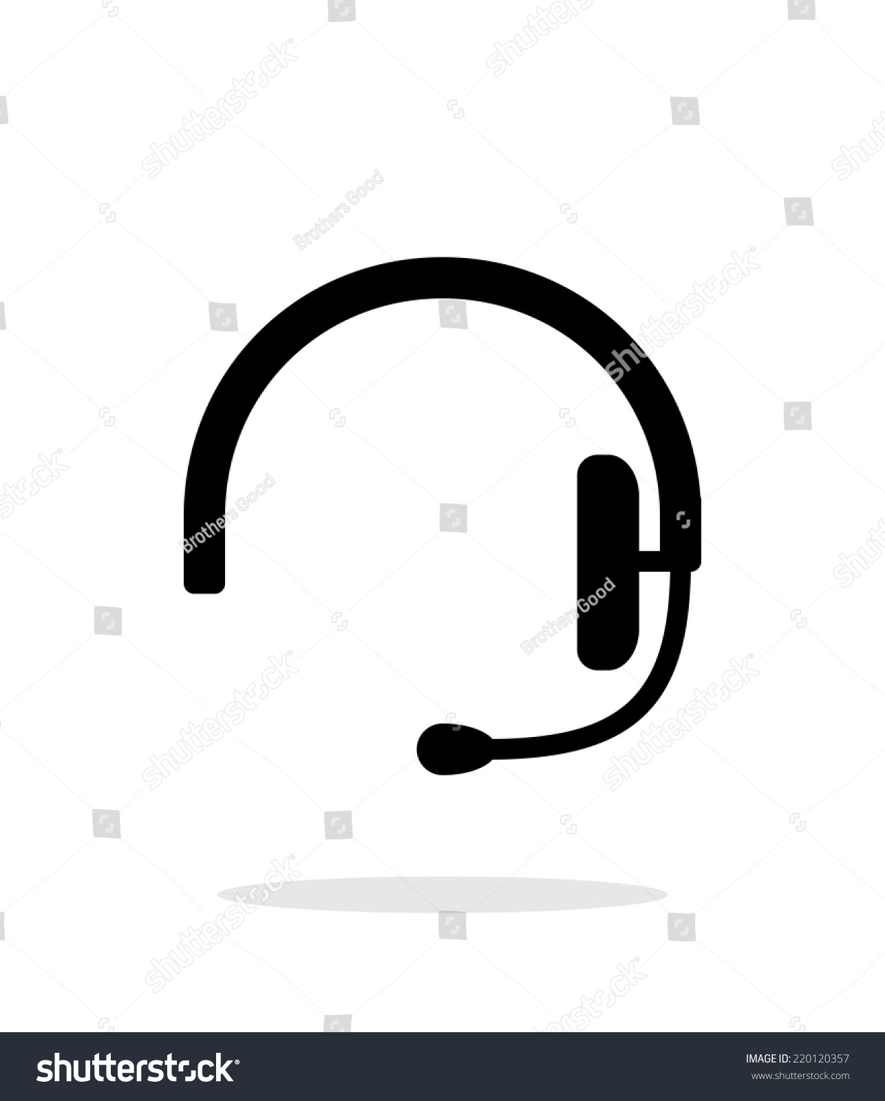 Headset Icon On White Background Vector Stock Vector 220120357