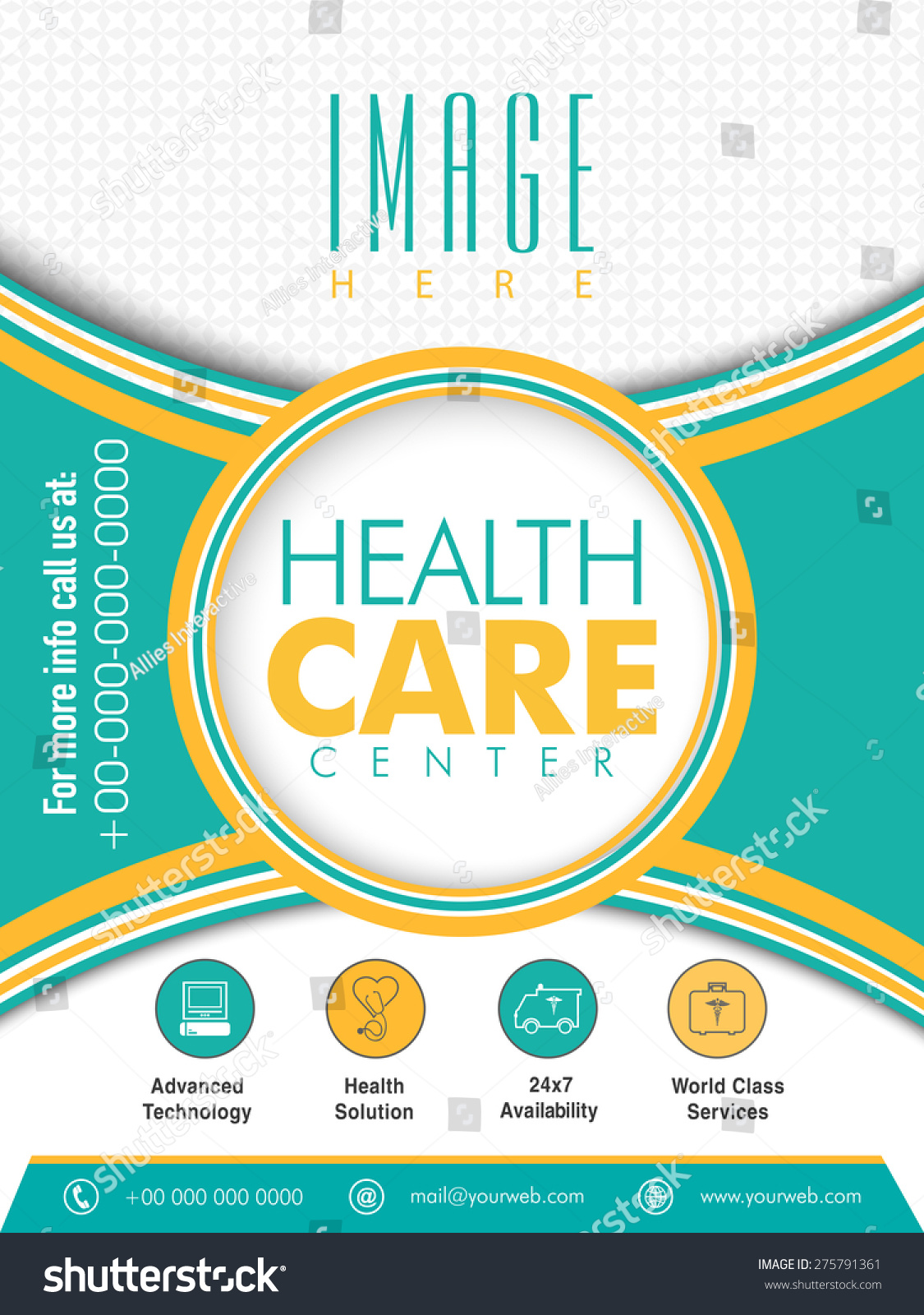 Health Care Center Flyer Presentation Place Stock Vector ...