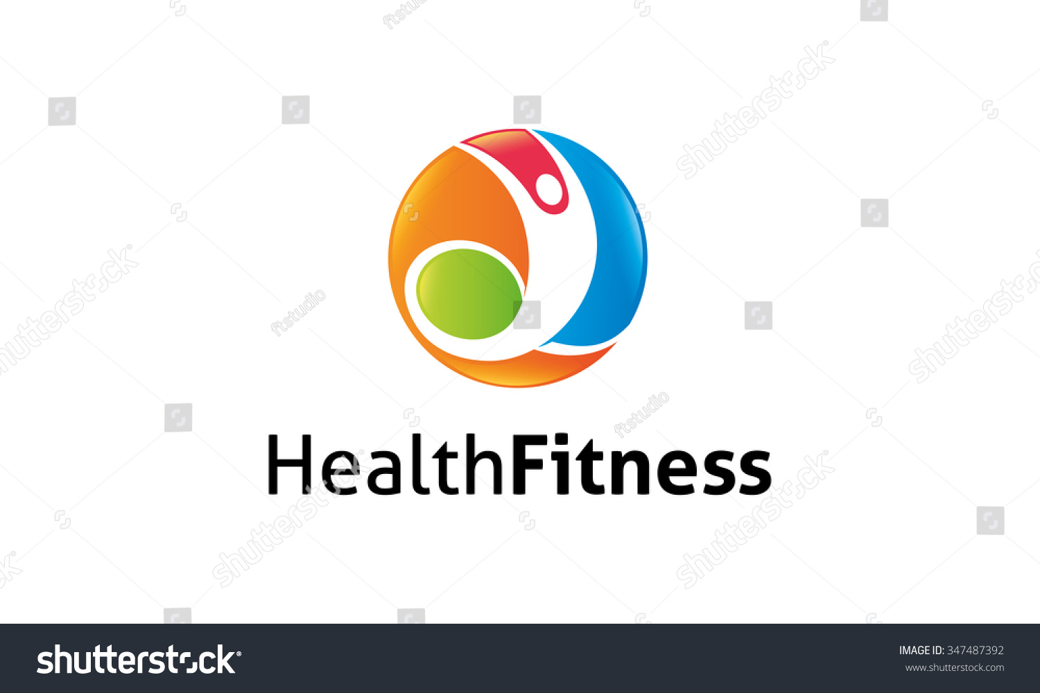 Health Fitness Logo Stock Vector 347487392 - Shutterstock