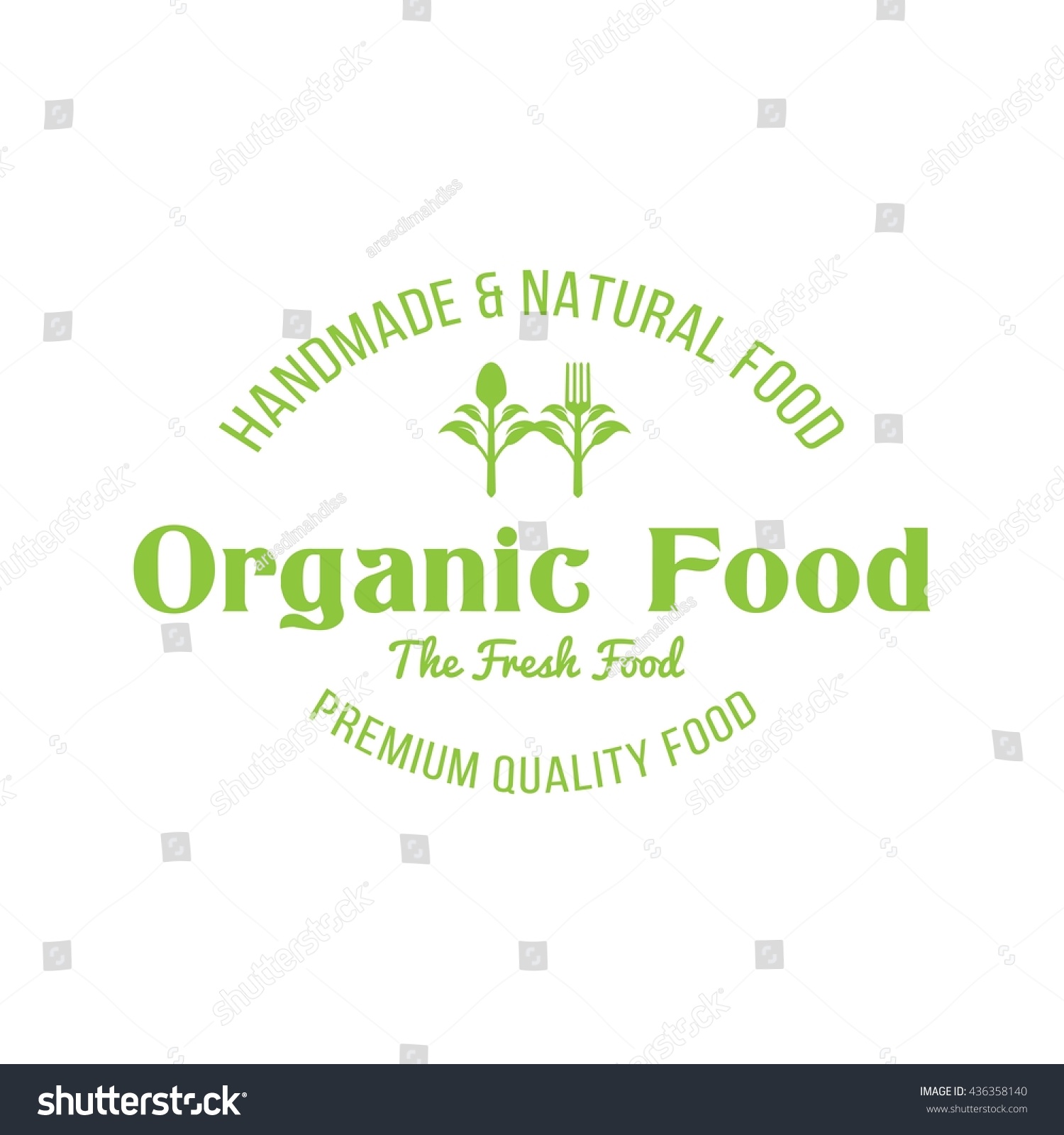 Healthy Food Logo Isolated On White Background Stock Vector 436358140