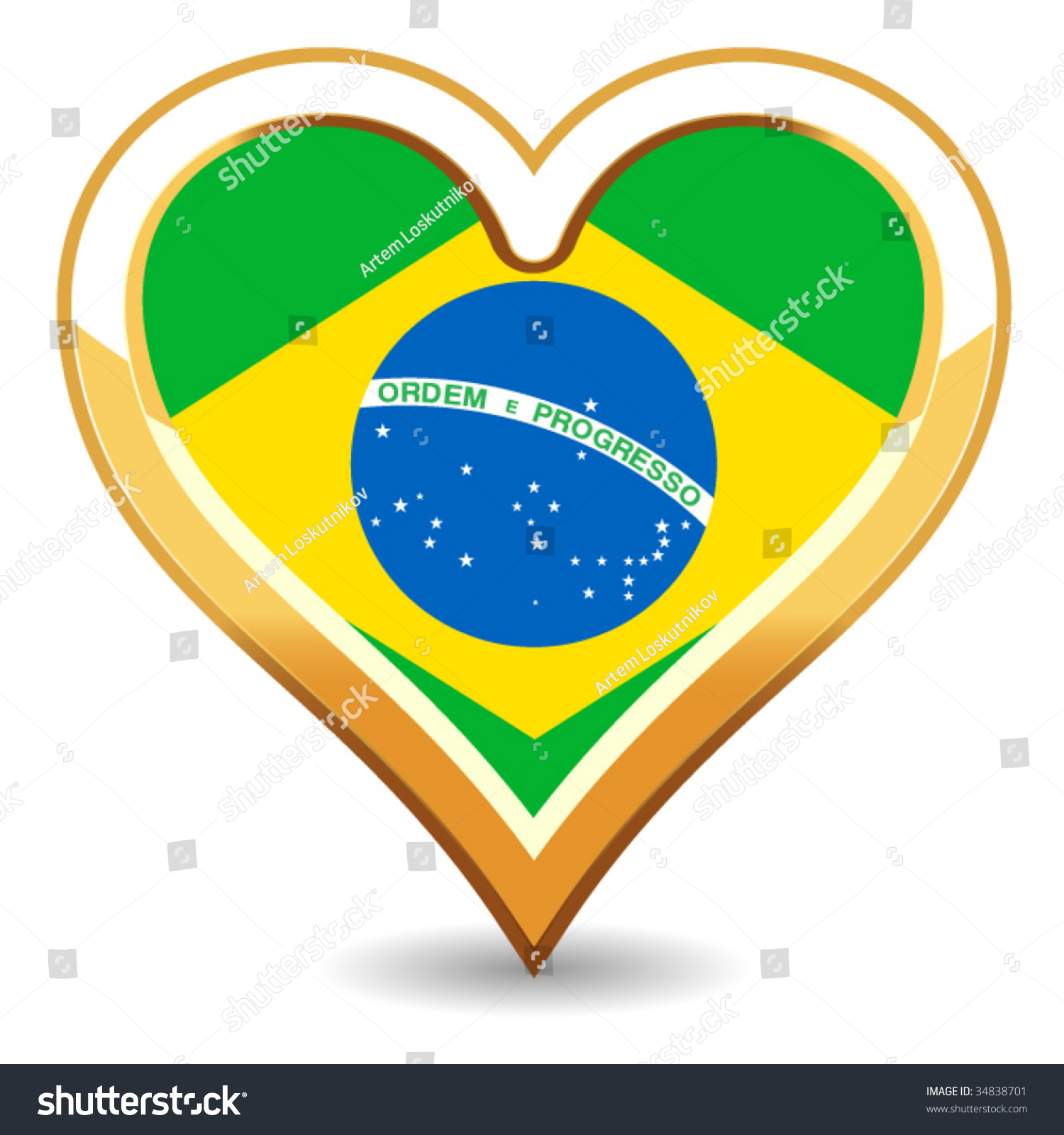 Heart Brazil Flag Stock Vector Illustration 34838701 Shutterstock