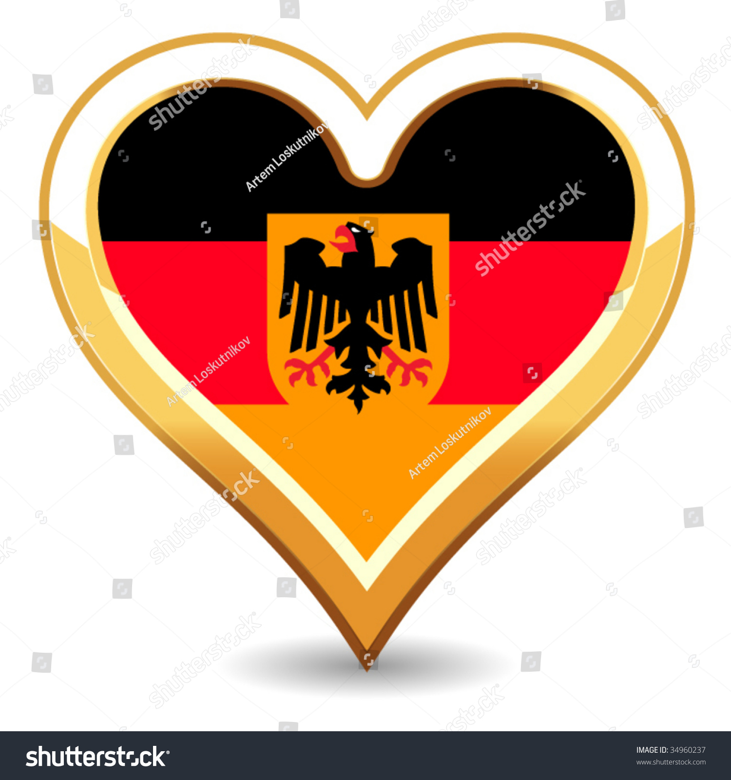 Heart Germany Flag Stock Vector Illustration 34960237 : Shutterstock 